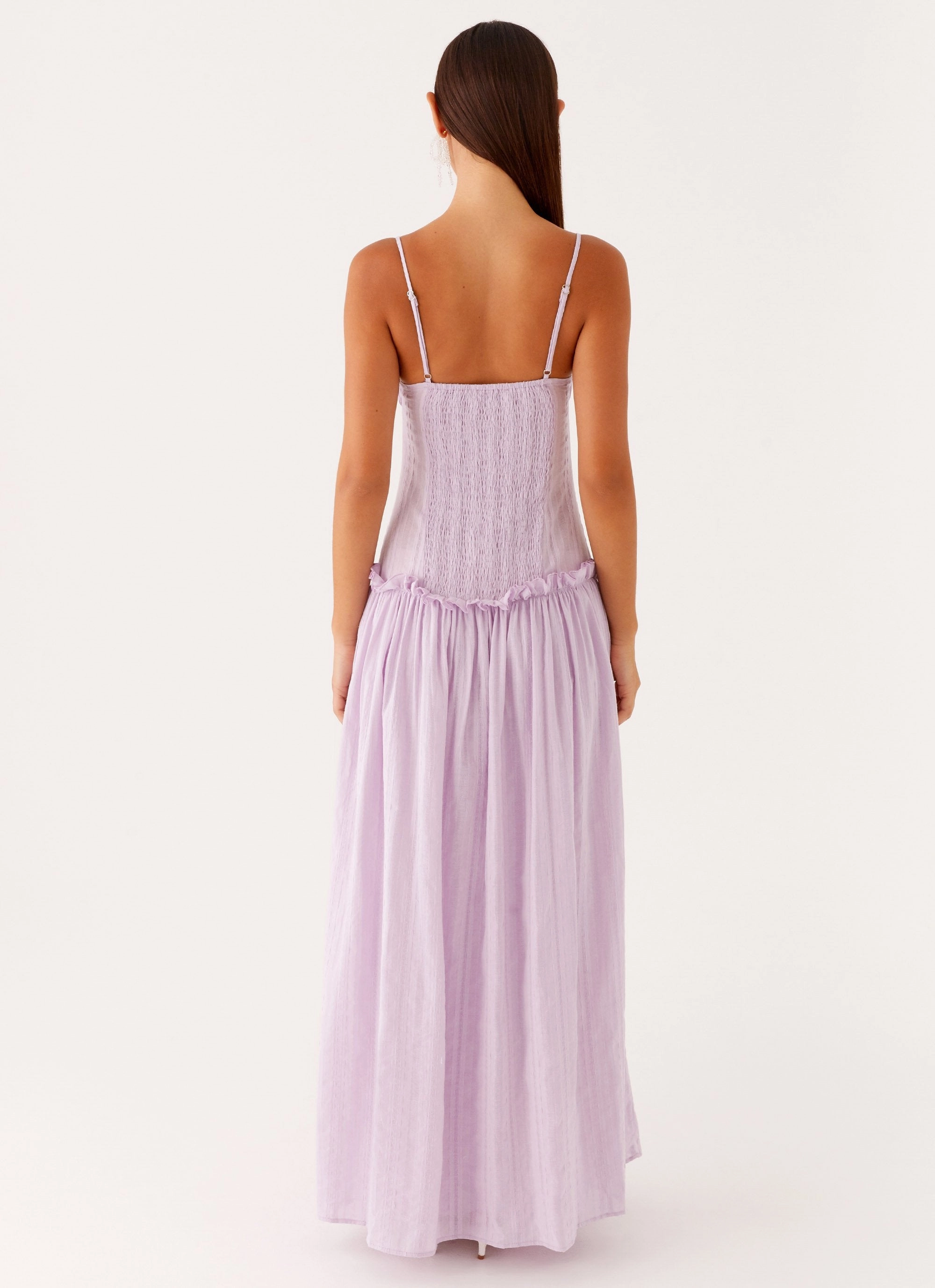 Jacinda Drop Waist Maxi Dress - Lavender Theater-Night Cozy Balance