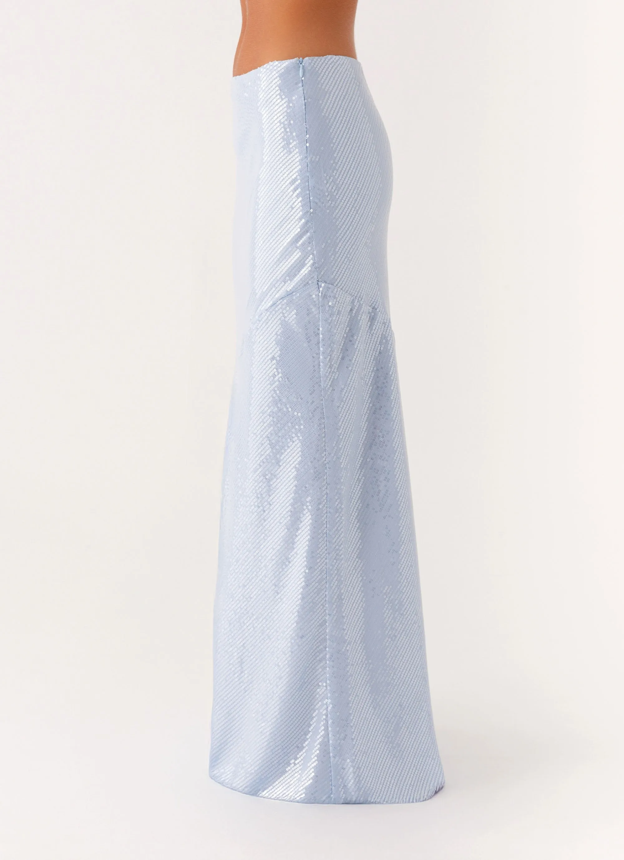 Maternity Friendly Algorithm Sequin Maxi Skirt - Blue