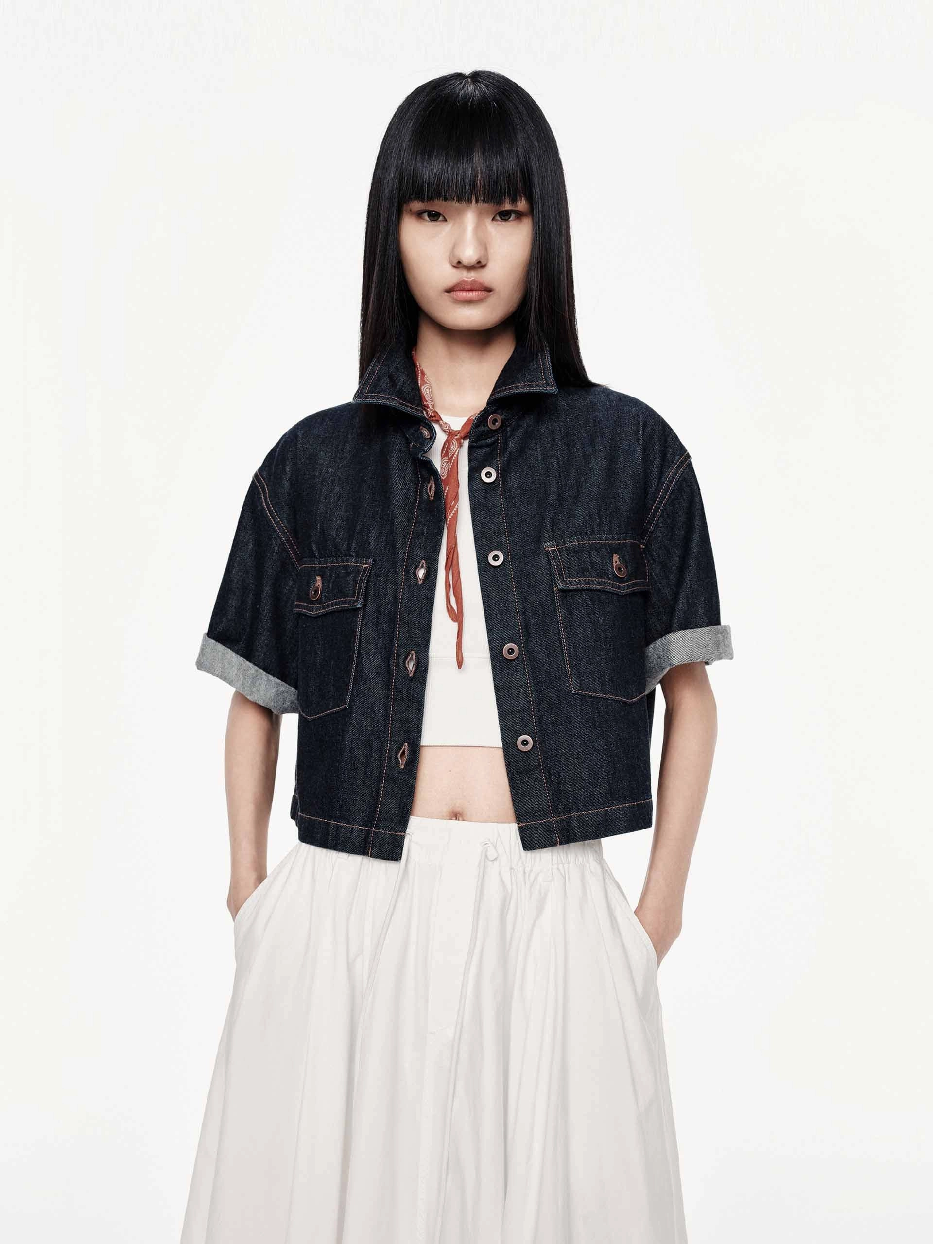 Canvas Make Cropped Fit Cotton Jacket