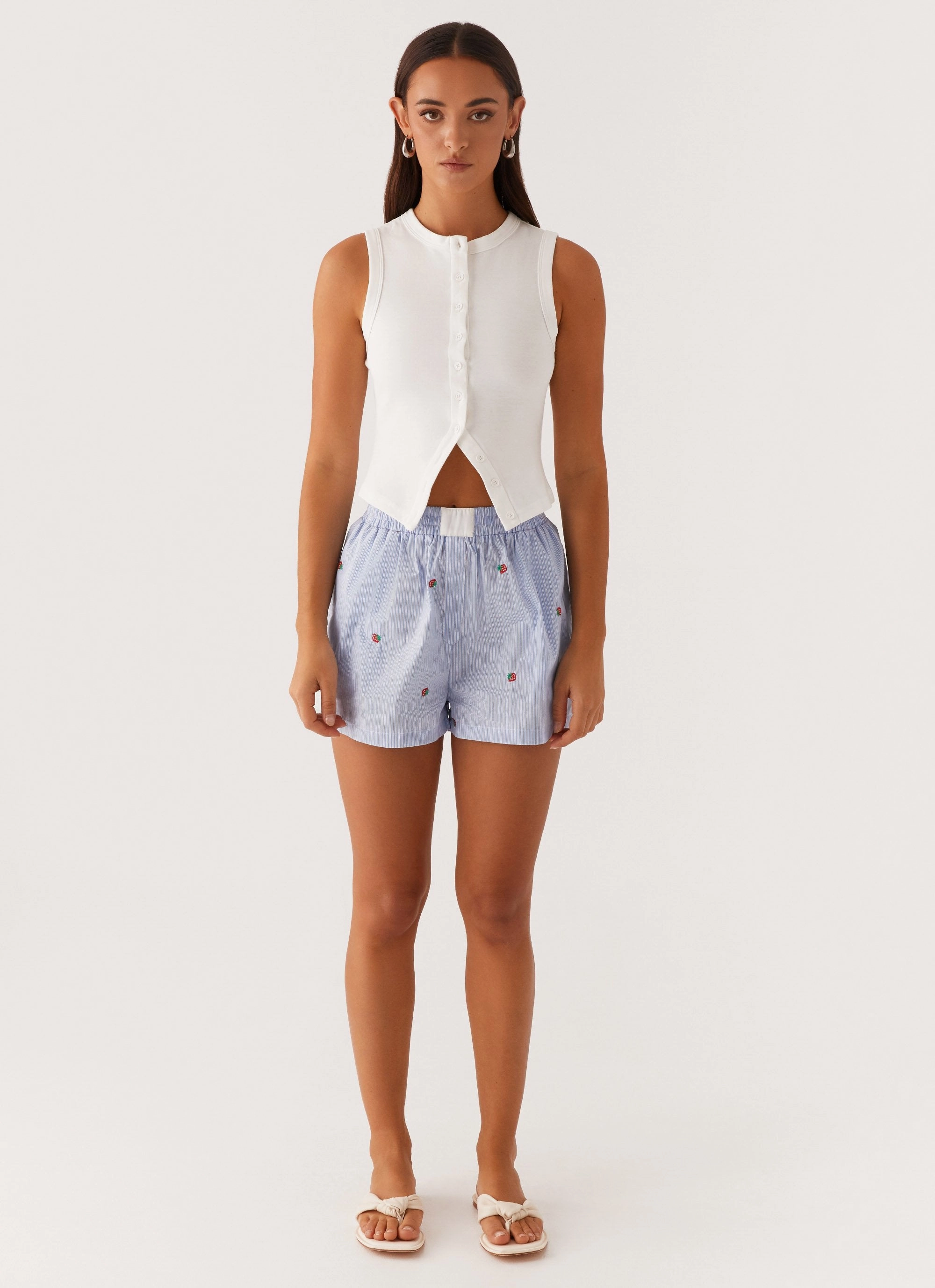 Brightwell Boxer Shorts - Blue Strawberry Tear Resistant Fabric Soft Brushed Lining