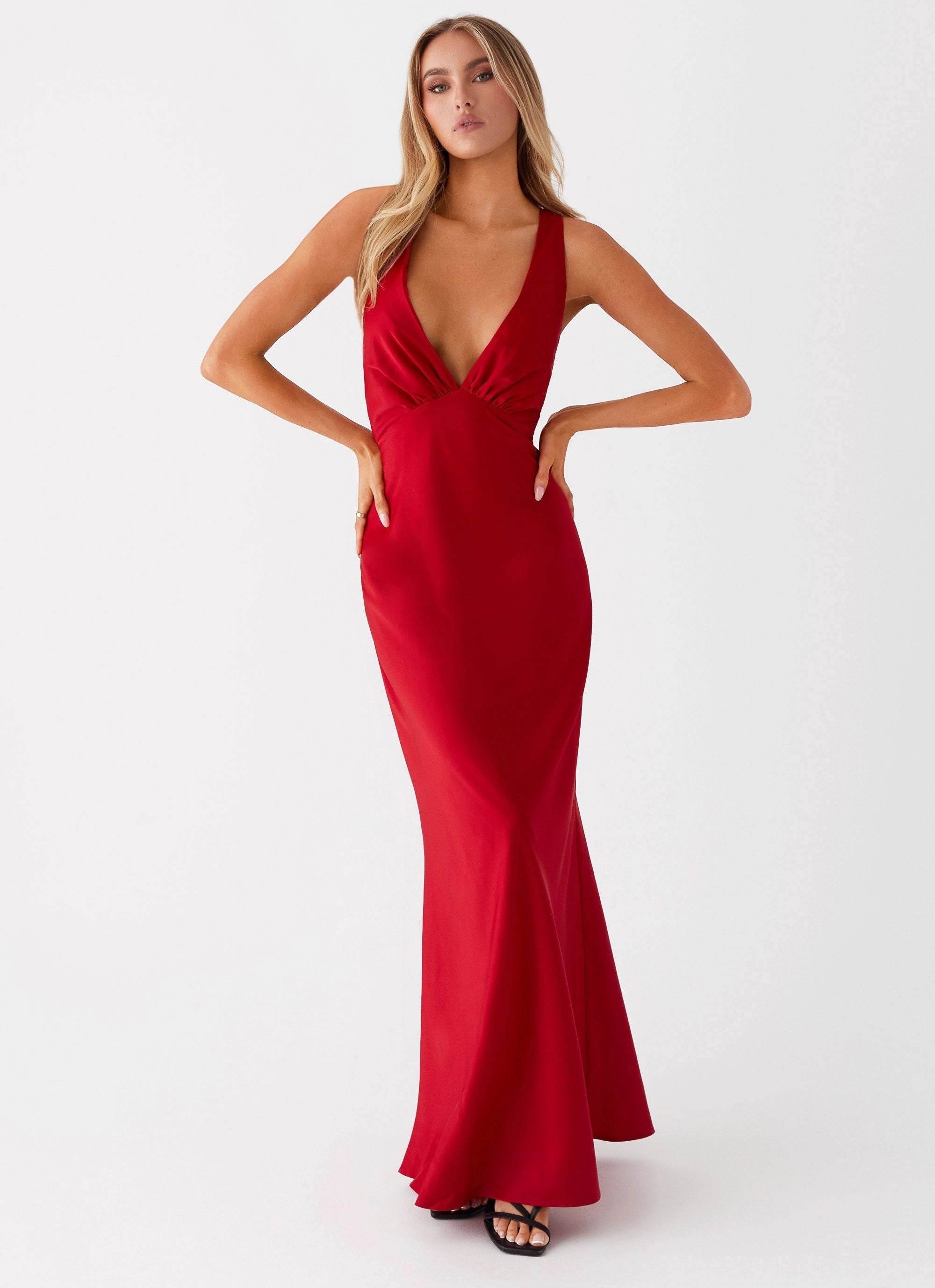 Slyvia Maxi Dress - Red Flattering Look Wear