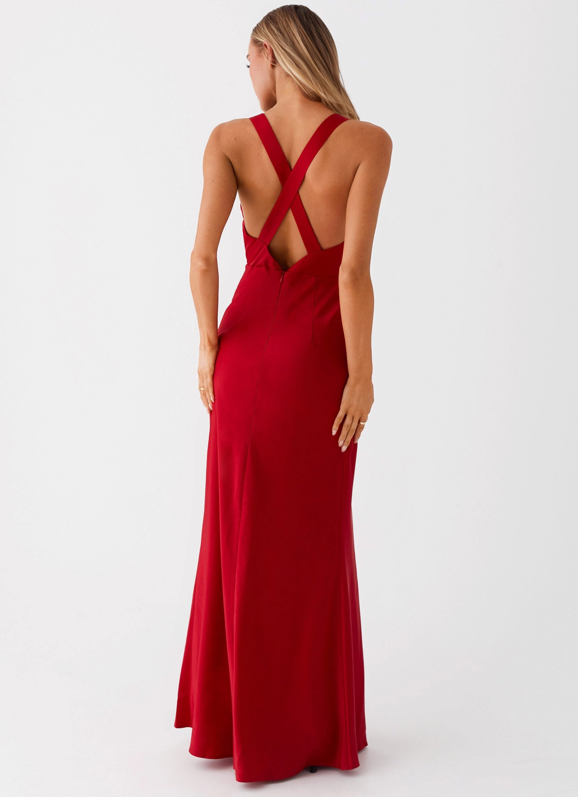 Slyvia Maxi Dress - Red Clean Style Grace Walk