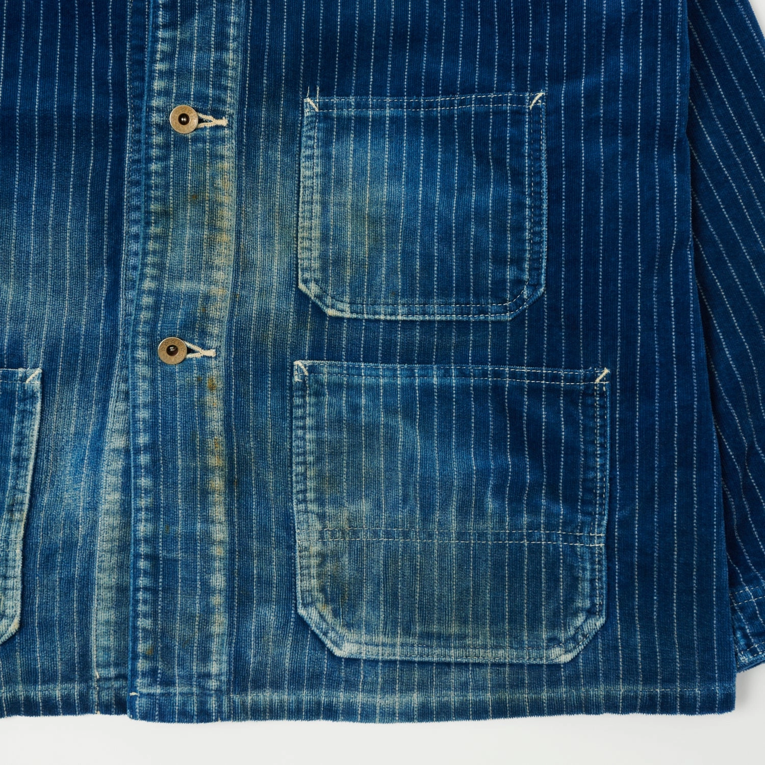 Full Count 2015 Wabash Corduroy Chore Jacket - Heavy Wash AdjustableCuffs