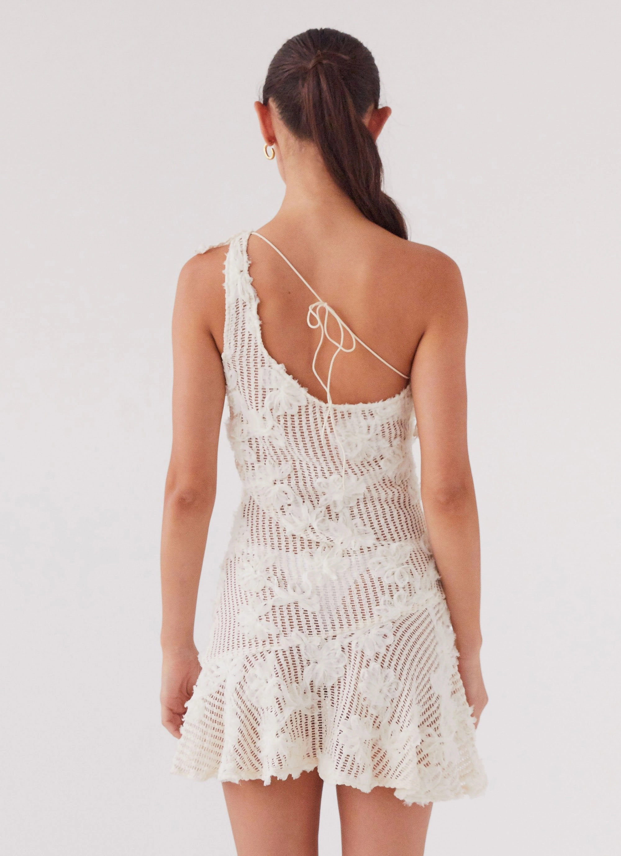 Juliette Embroidered Mini Dress - Ivory Tea Feminine Energy