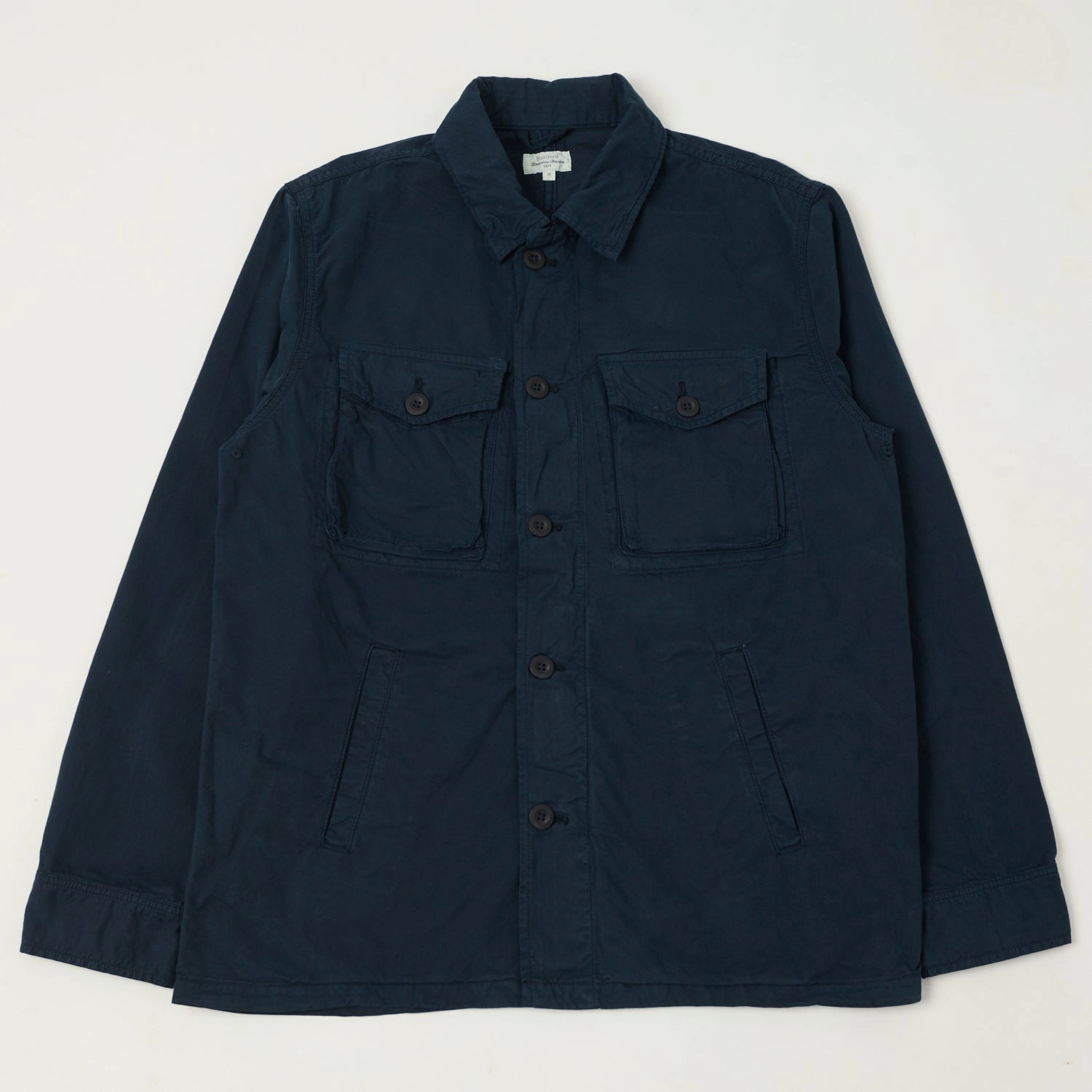 Fleece Lined Interior Heavyweight Warmth Hartford 'Jonah' Military Worker Jacket - Blue