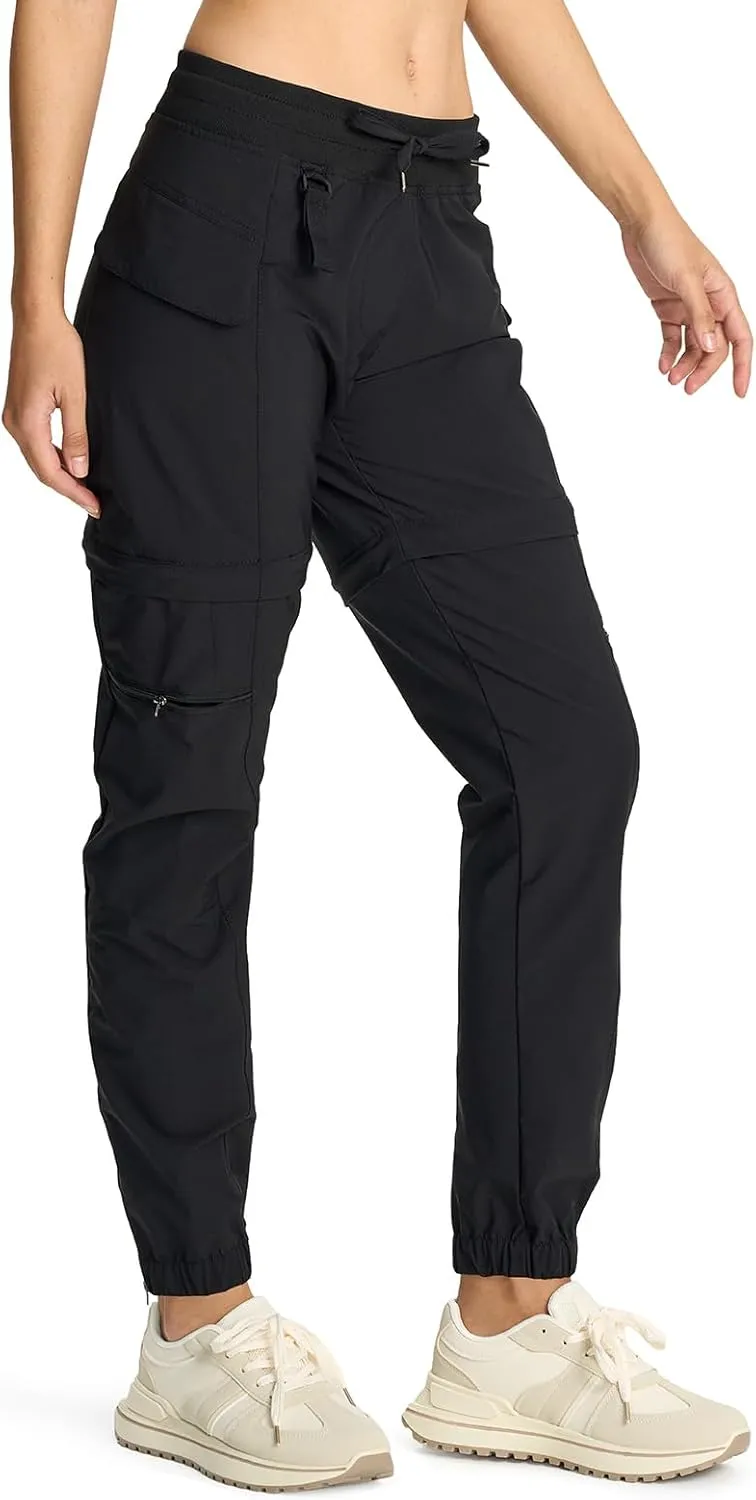 smawell Women's Hiking Pants Convertible Lightweight Zip-Off Outdoor Pants Quick Dry Joggers with Pocket