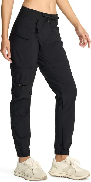 smawell Women's Hiking Pants Convertible Lightweight Zip-Off Outdoor Pants Quick Dry Joggers with Pocket