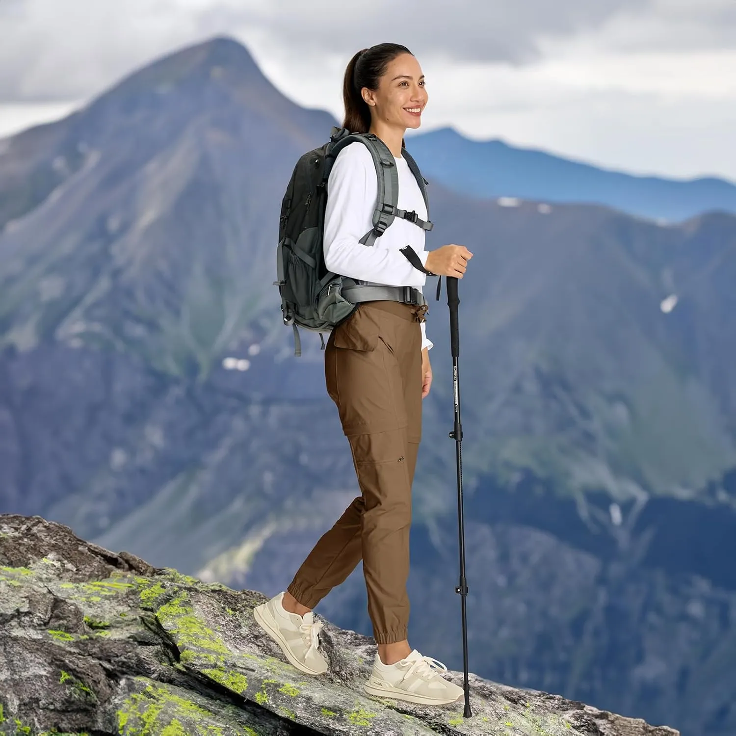 smawell Women's Hiking Pants Convertible Lightweight Zip-Off Outdoor Pants Quick Dry Joggers with Pocket