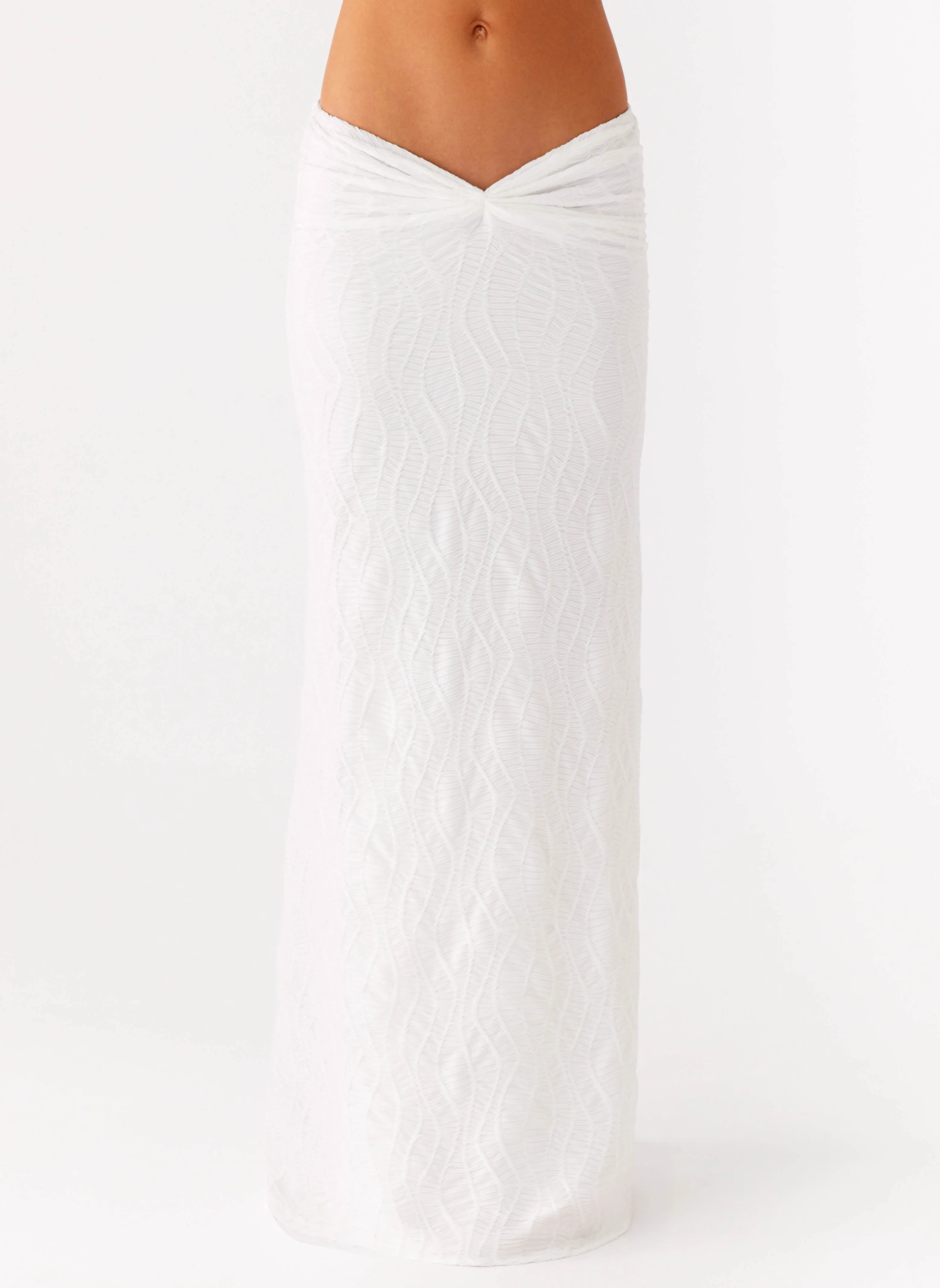 Easy Outfit Elegant Texture Briene Maxi Skirt - White