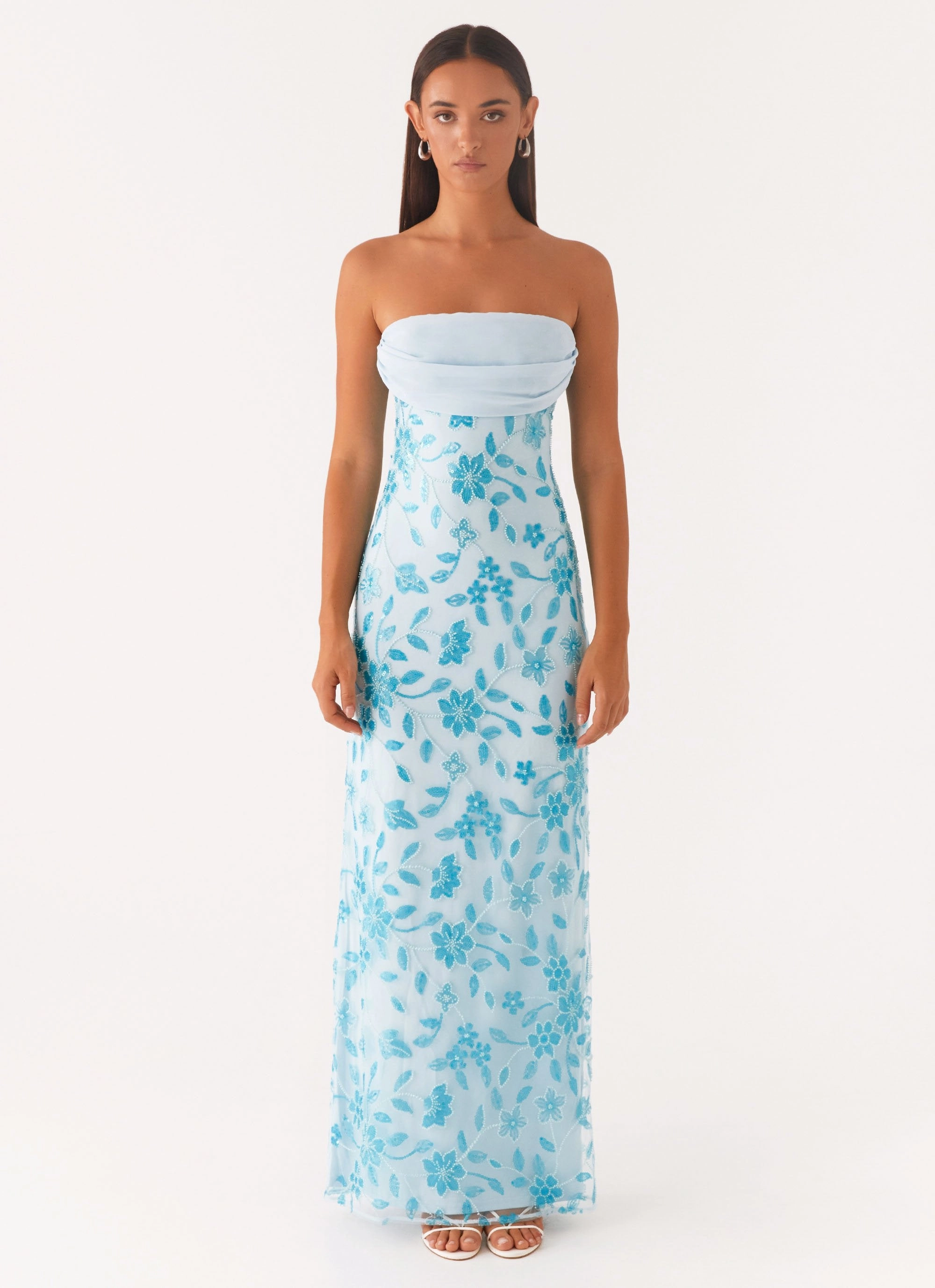 Air Comfort Fresh Motion Prism Beaded Maxi Dress - Blue
