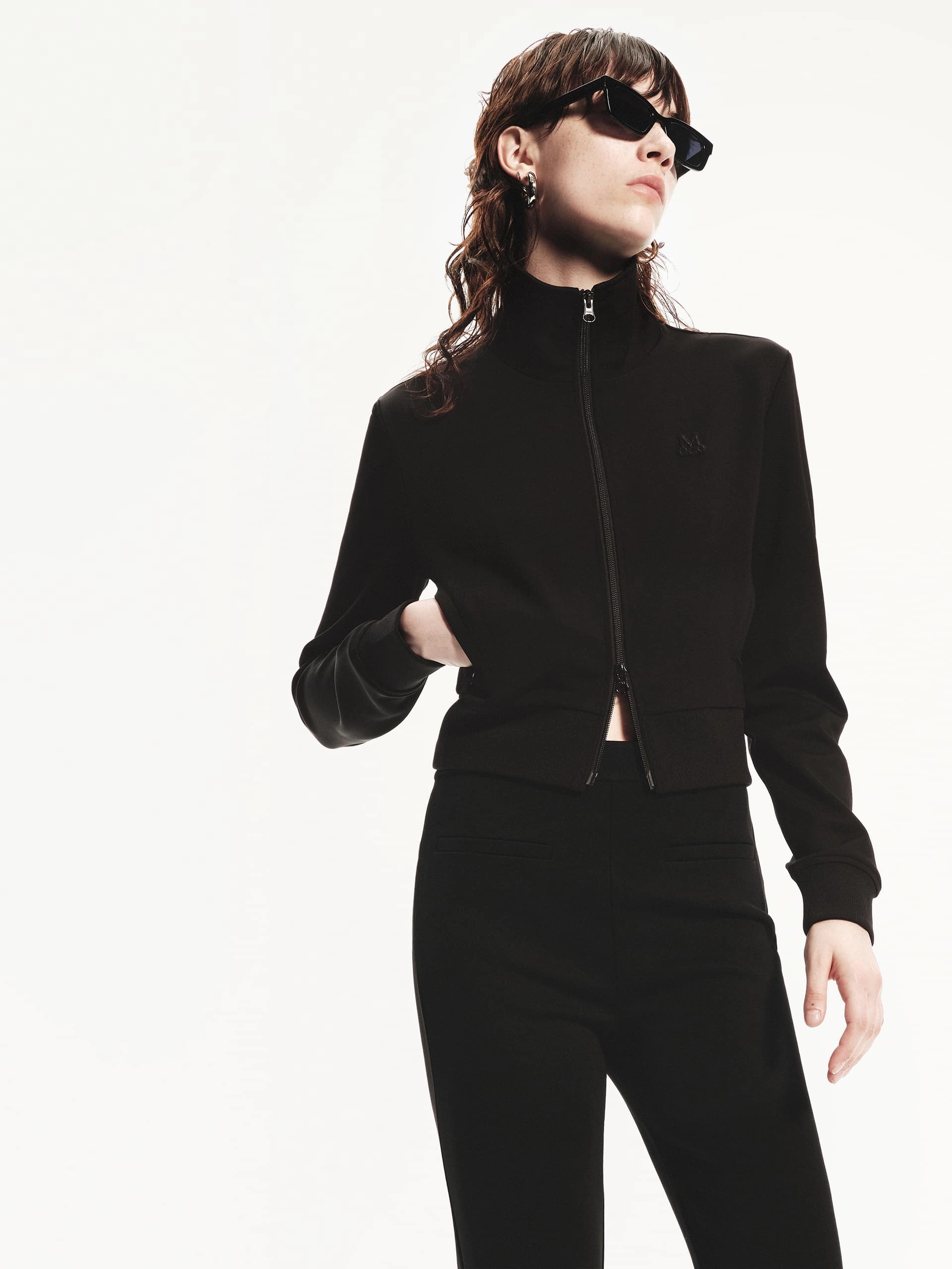 Zip Closure Fitted Jacket Functional Fit