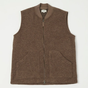 Hartford Knitted Wool Vest - Nut Ultraviolet Protection