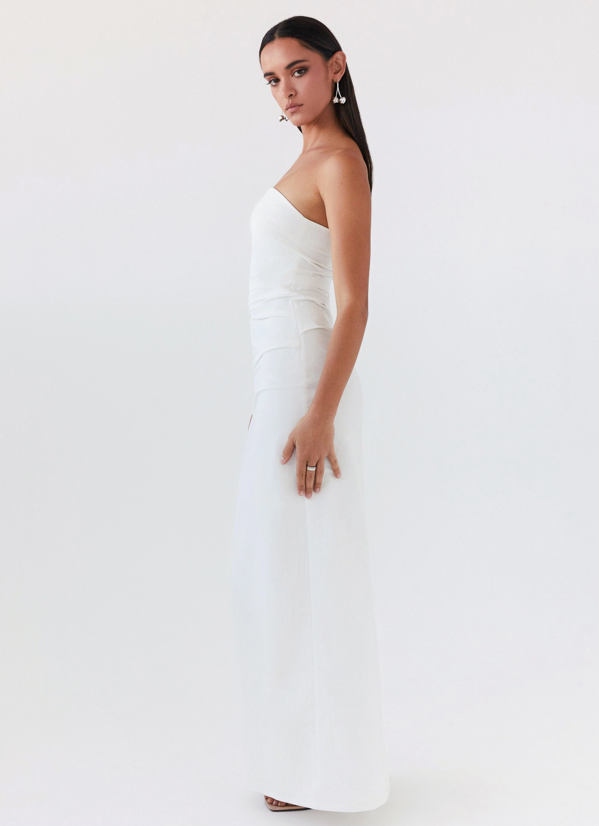 Soft Contour Danielle Strapless Maxi Dress - White