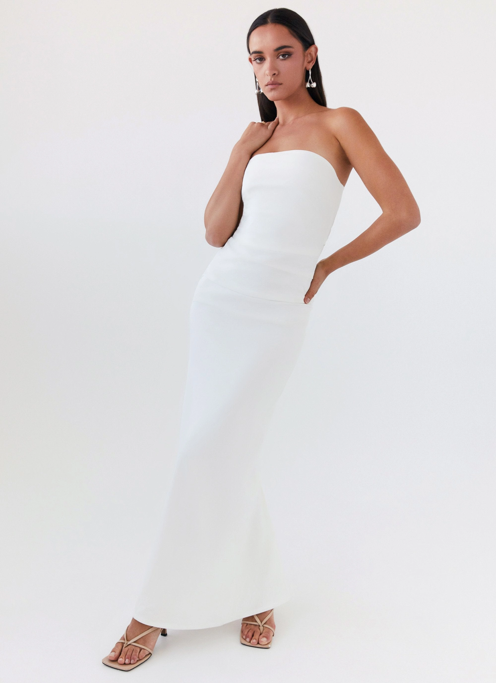 Daily Essential Danielle Strapless Maxi Dress - White
