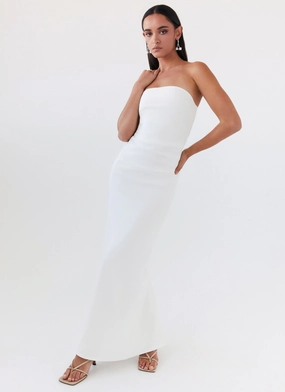 Daily Essential Danielle Strapless Maxi Dress - White