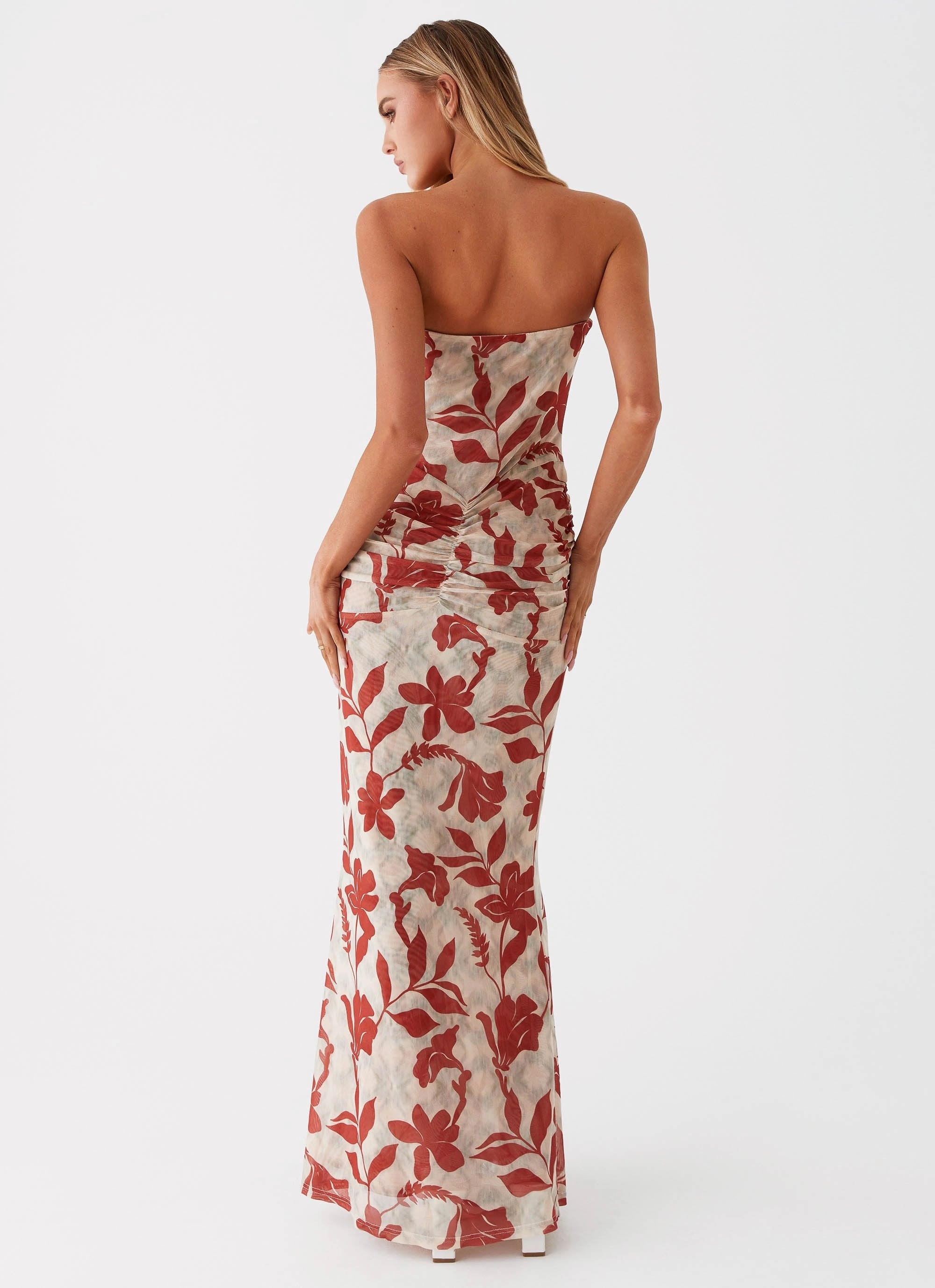 Layering Fit Dearest Maxi Dress - Red Green Floral