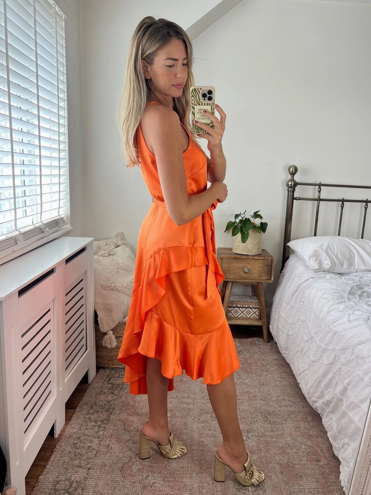 Ariana Halter Frill Dress / Tangerine Vintage feel