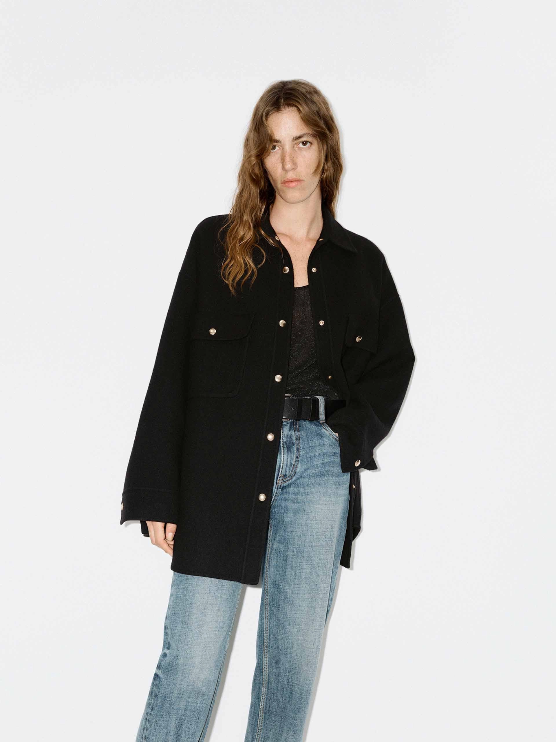 Oversized Wool Overshirt Layered Insulation