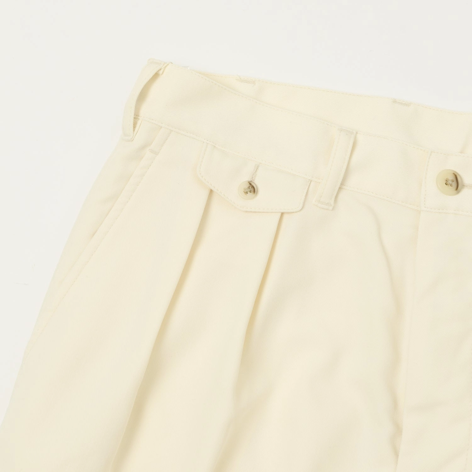 Beams Plus Double Pleat Trousers - Oyster All Day Use