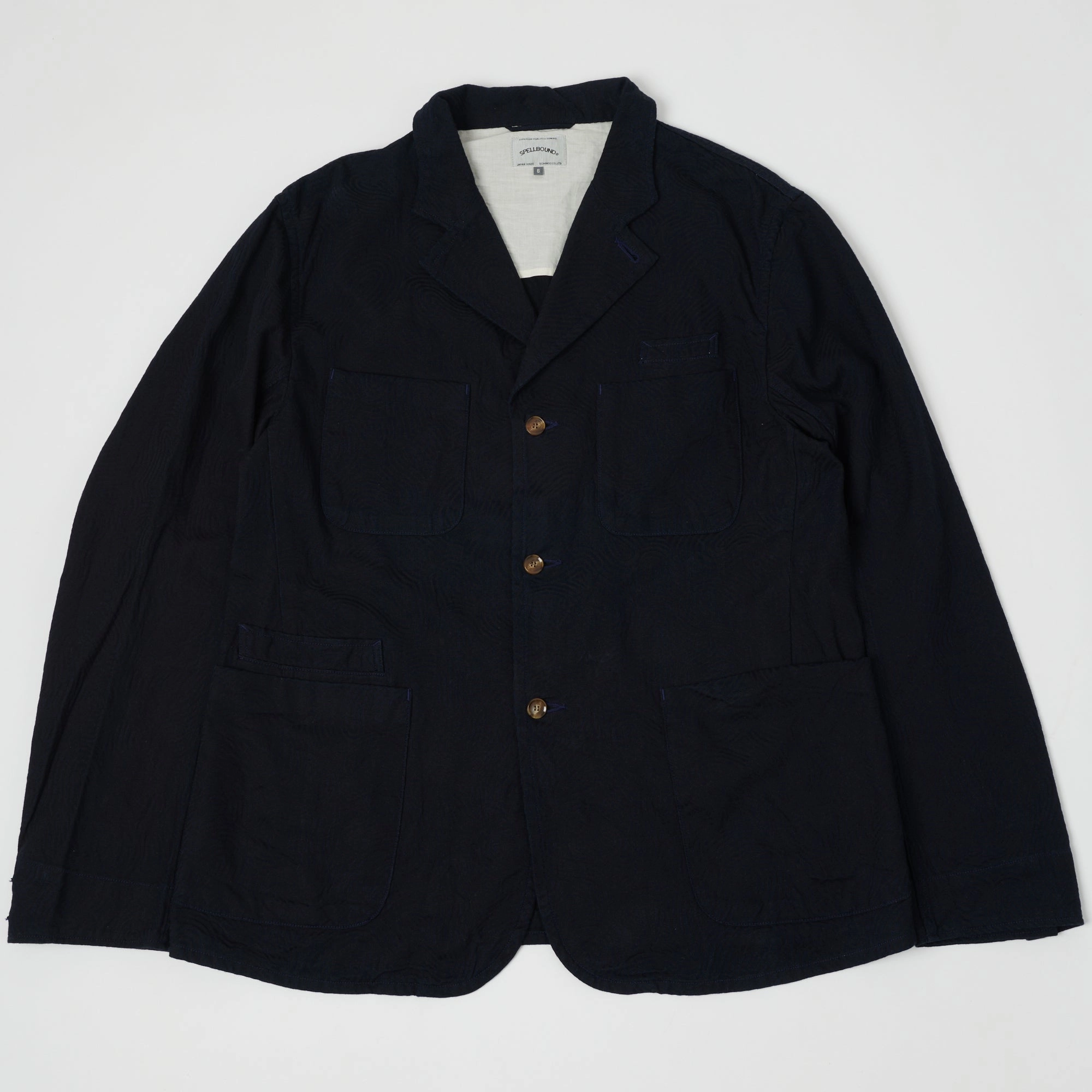 Noise Reduciting Fabric Spellbound Spiral Fabric Blazer - Indigo