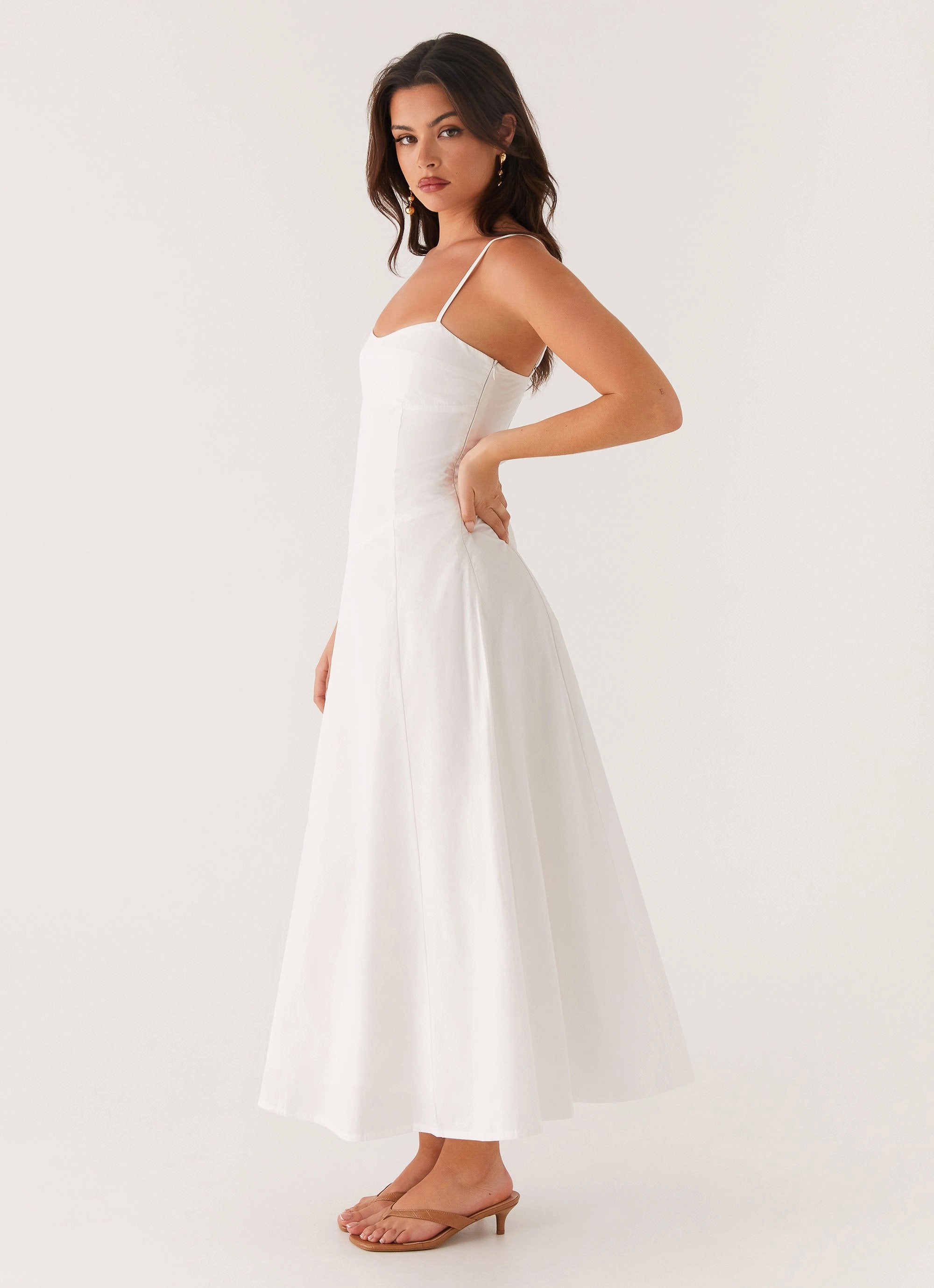 Noosa Midi Dress - White Perfect Wearable City Ready
