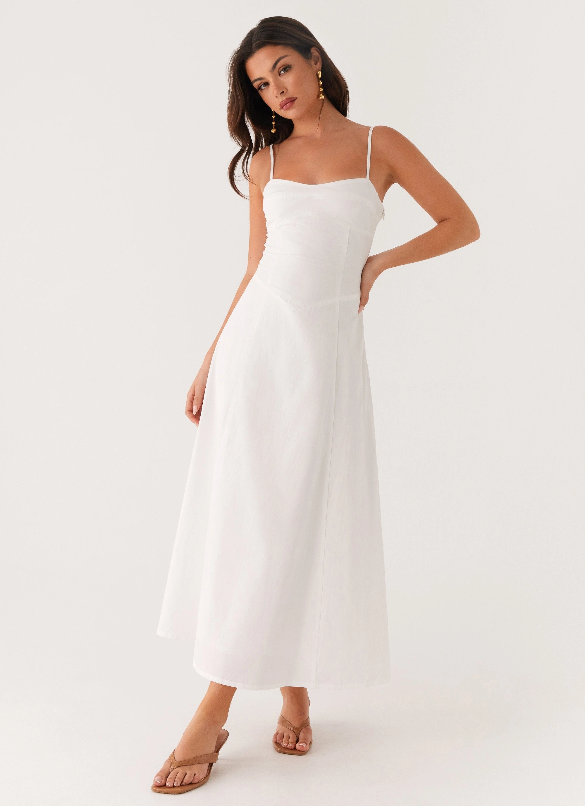 Premium Material Noosa Midi Dress - White