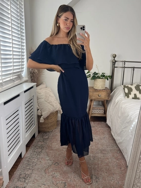 spring fresh Tara Bandeau Dress / Navy