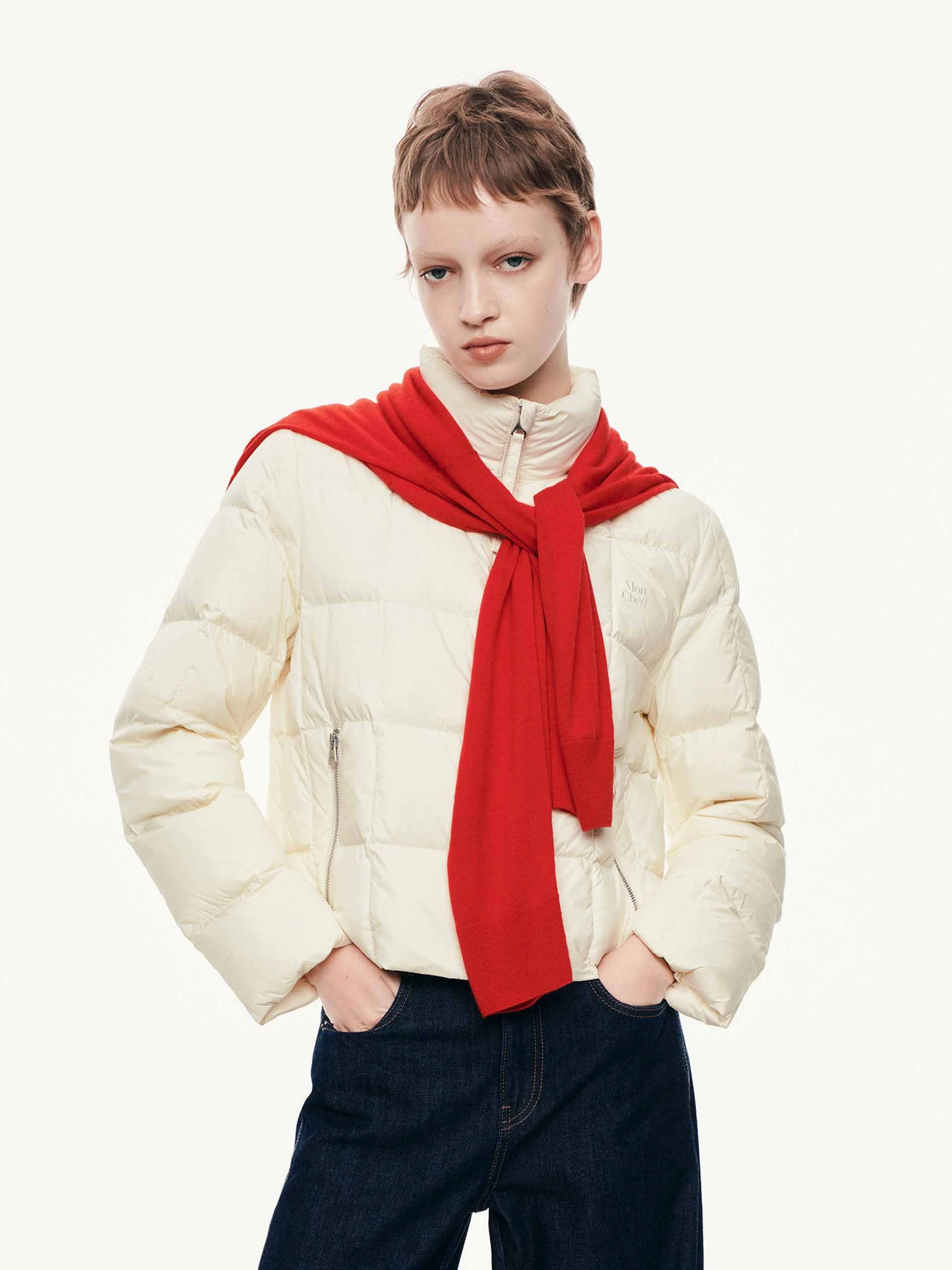 Lightweight Zipper Down Jacket Double Buttons