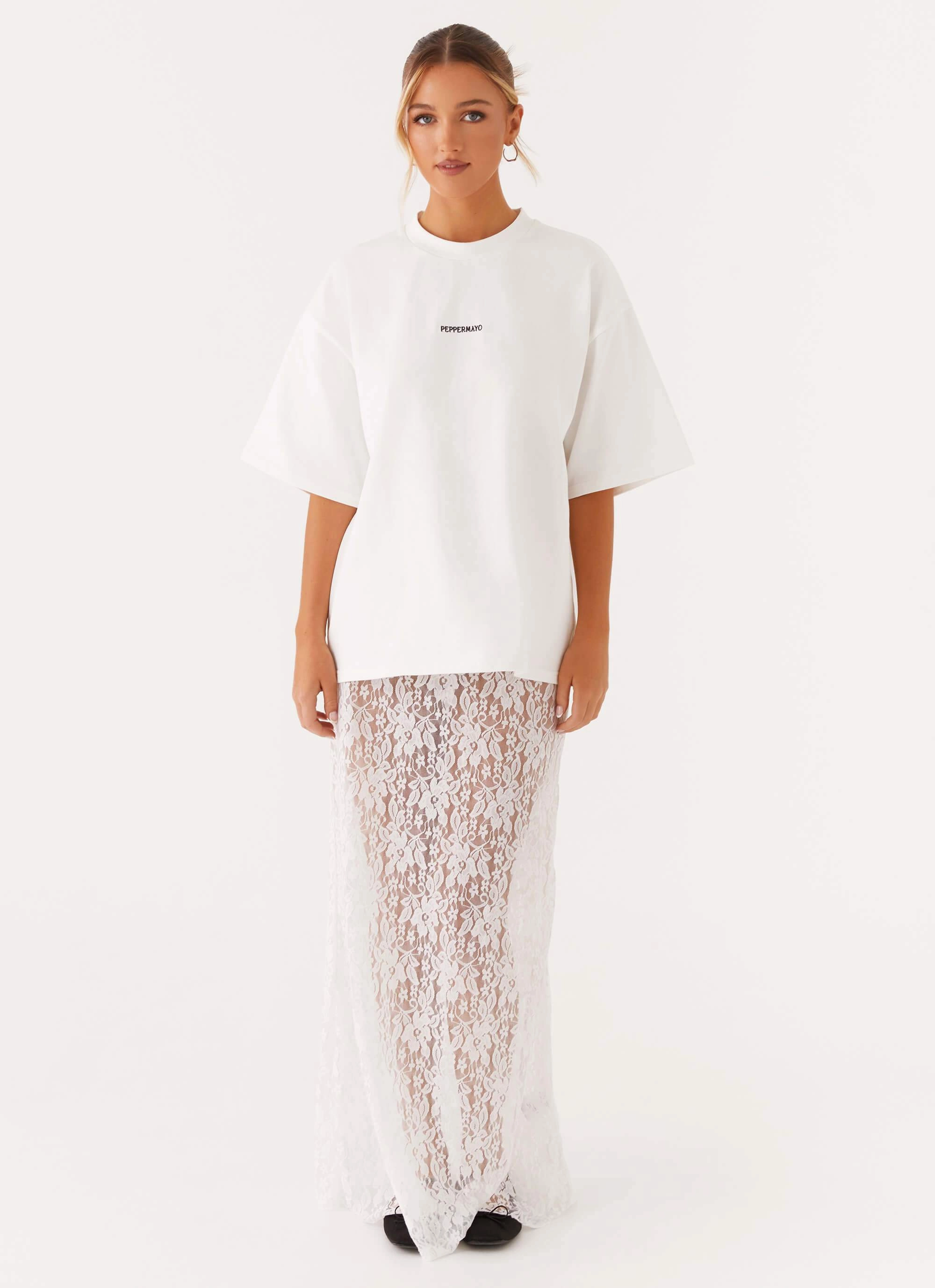 Lightweight Comfort Wear Signature Oversized Tee - White