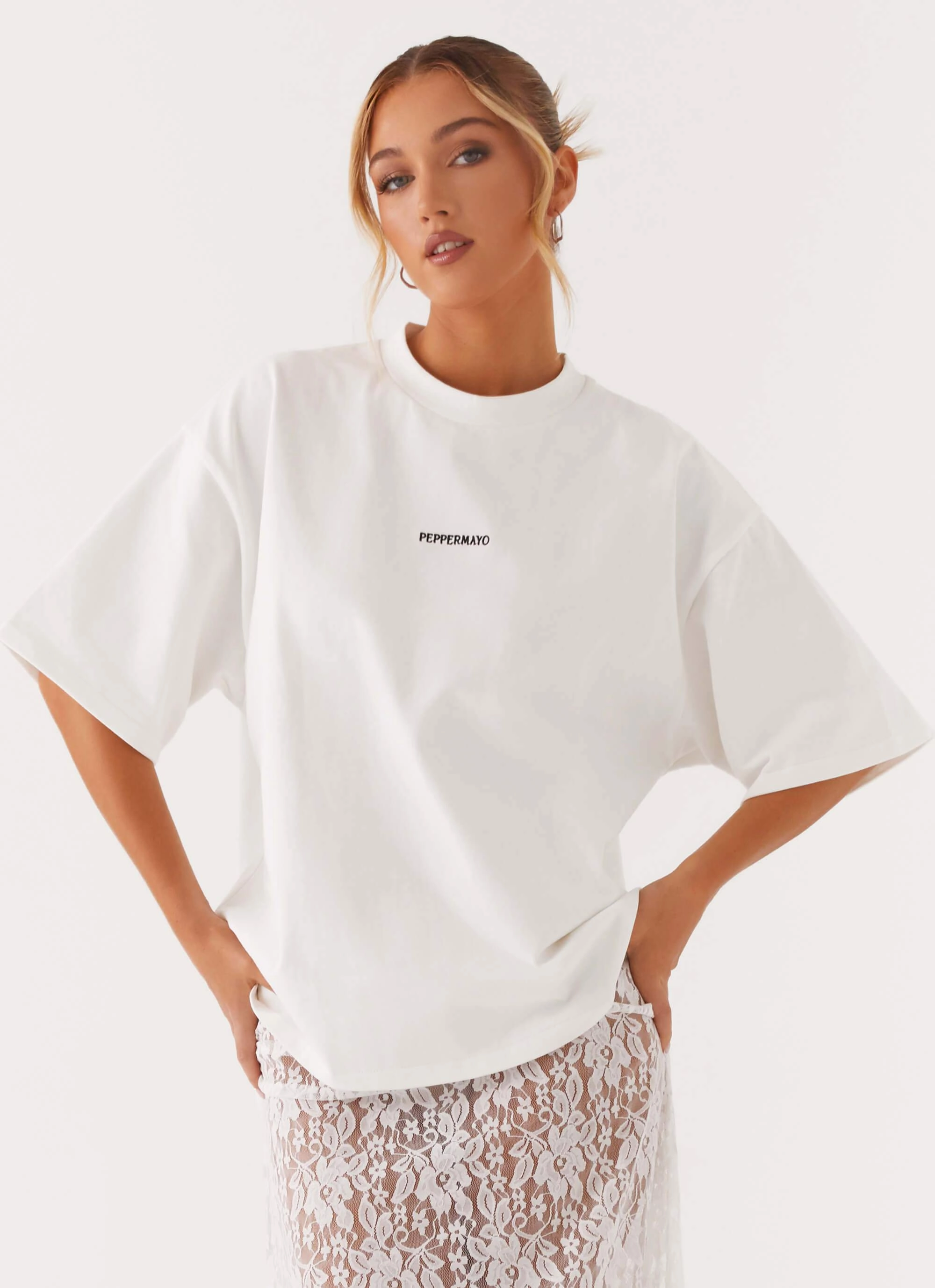 Roomy Design Signature Oversized Tee - White
