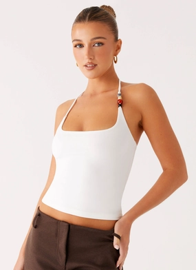 Palm Beach Top - Ivory Winter Fashion DoubleStitching