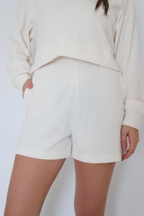 Softy Lounge Shorts- Ivory-(FINAL SALE) SnagFreeKnit