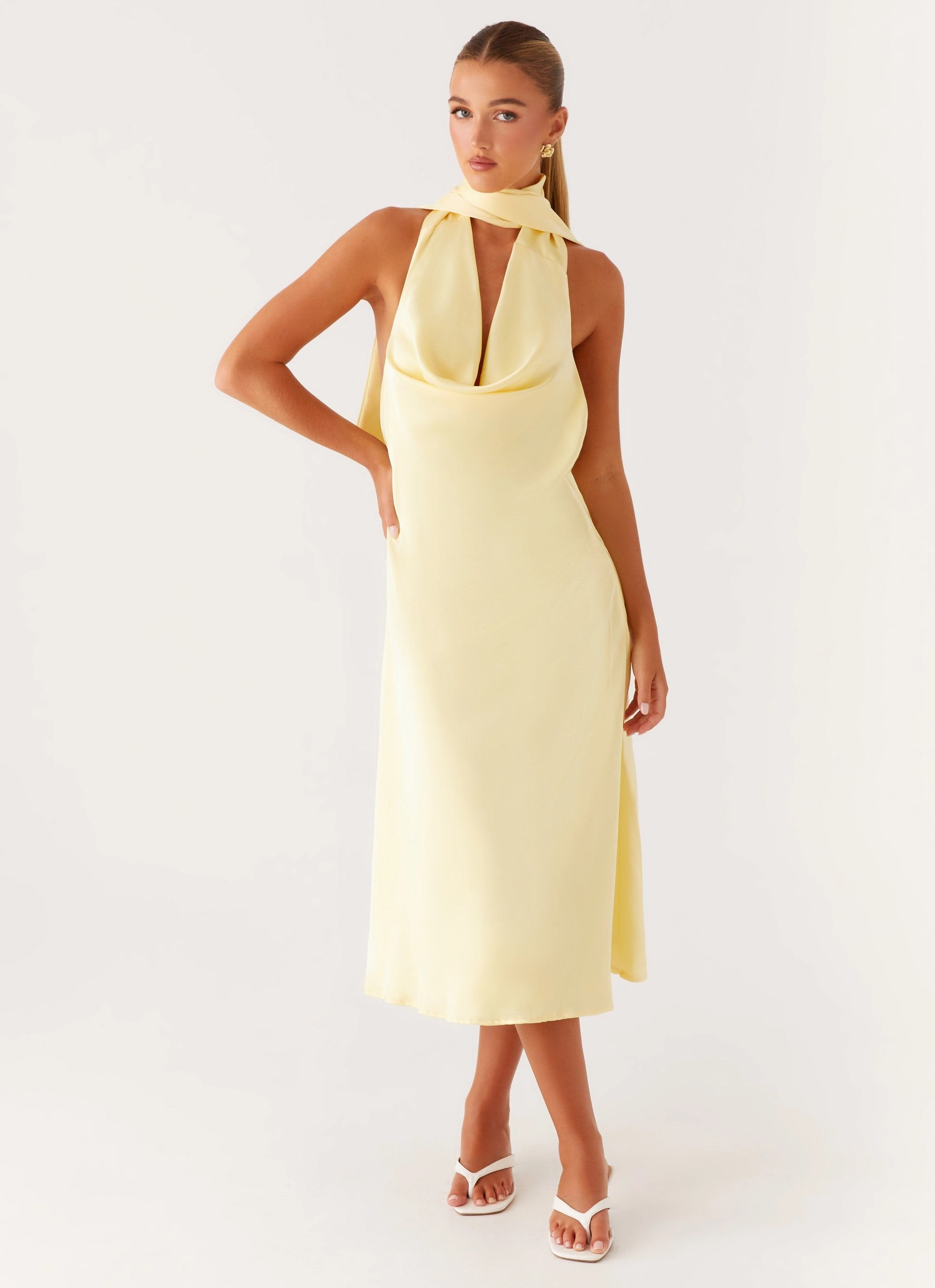 Sonny Midi Dress - Yellow Charming Design Trendy Cut