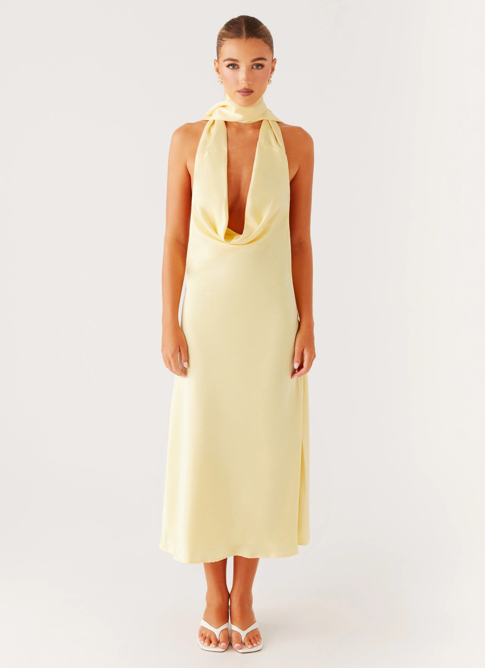 Sonny Midi Dress - Yellow Sophisticated Waist Fit