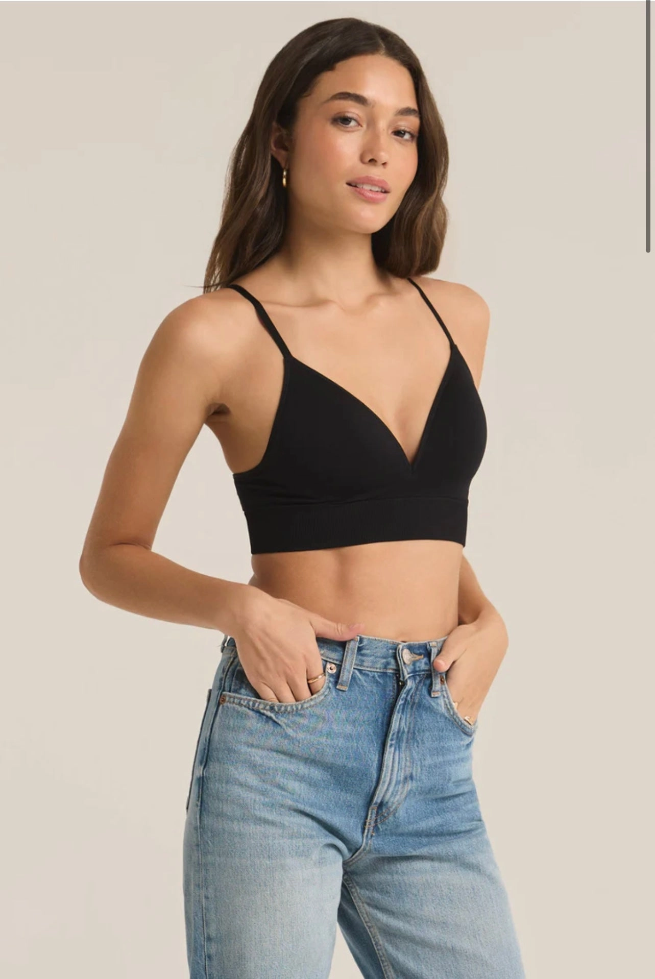 Stretchy Top DurableCollarStays Sophia T-Shirt Bra - Black