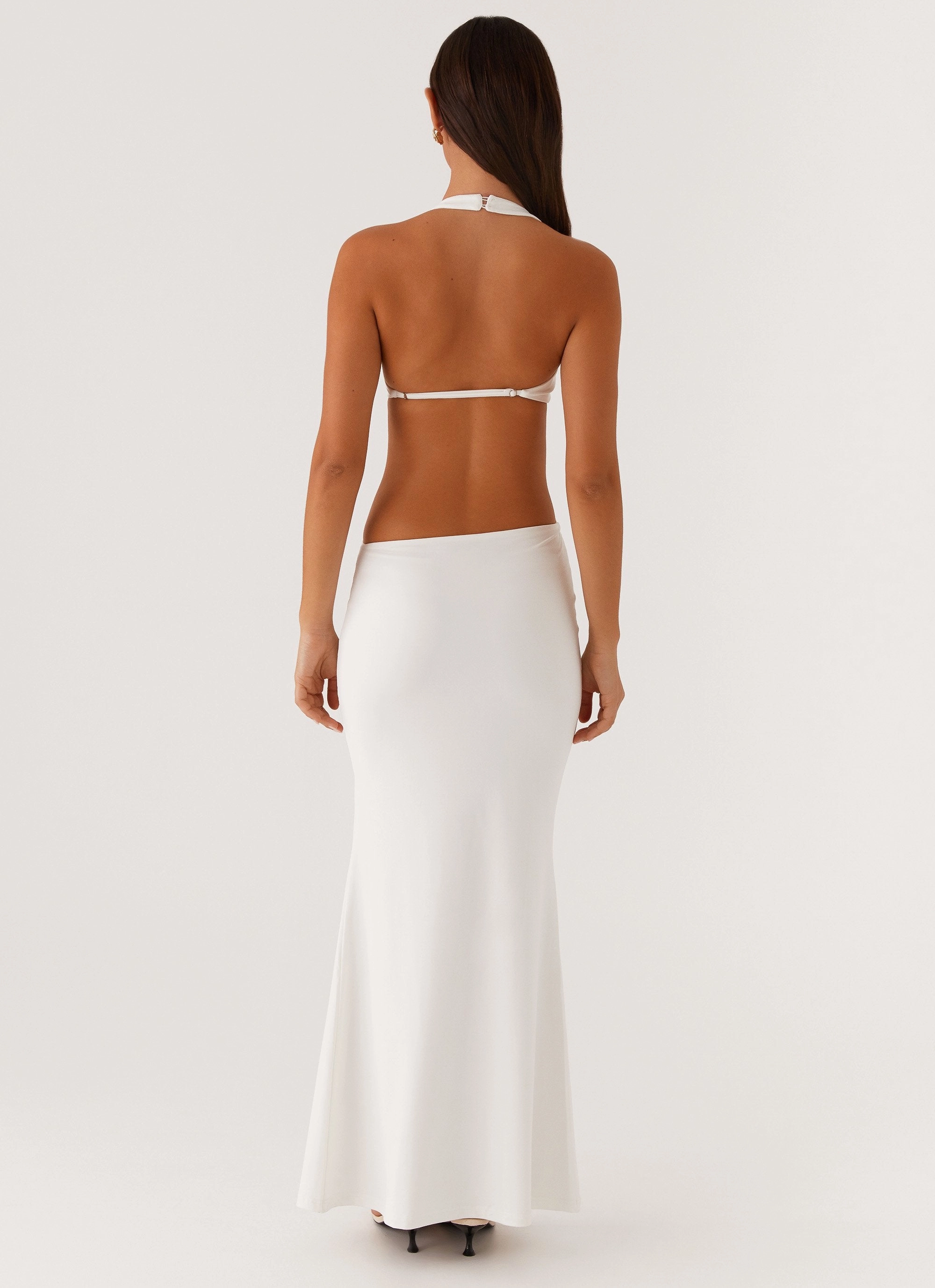 Relaxed Waistband Clean Texture World Series Maxi Dress - White
