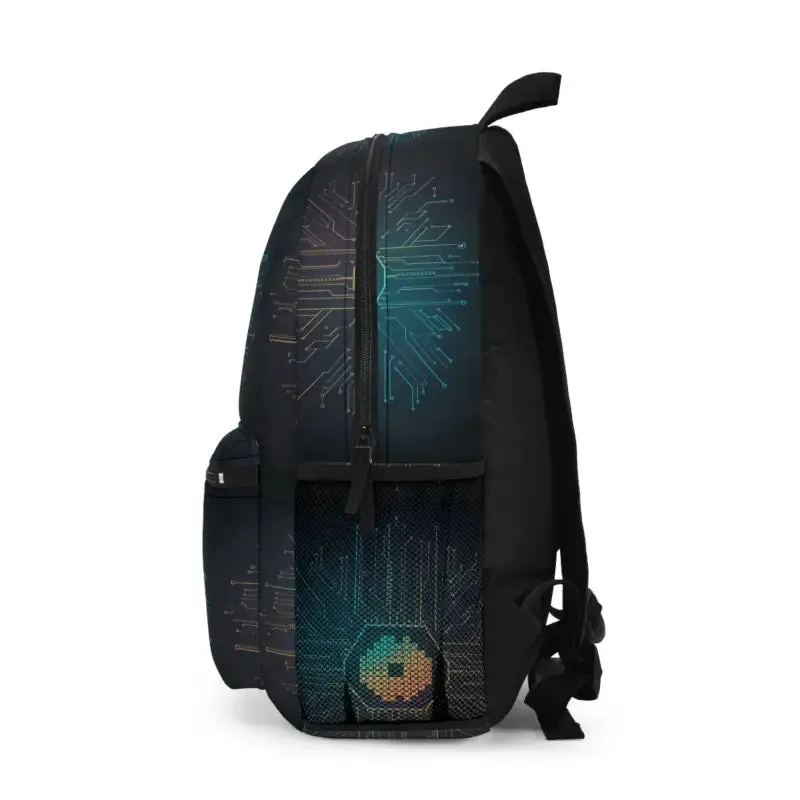 Spacious Electric Circuit Pattern Backpack