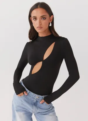 Special Affair Long Sleeve Bodysuit - Black SoftBrushed Knit Fabric Technology