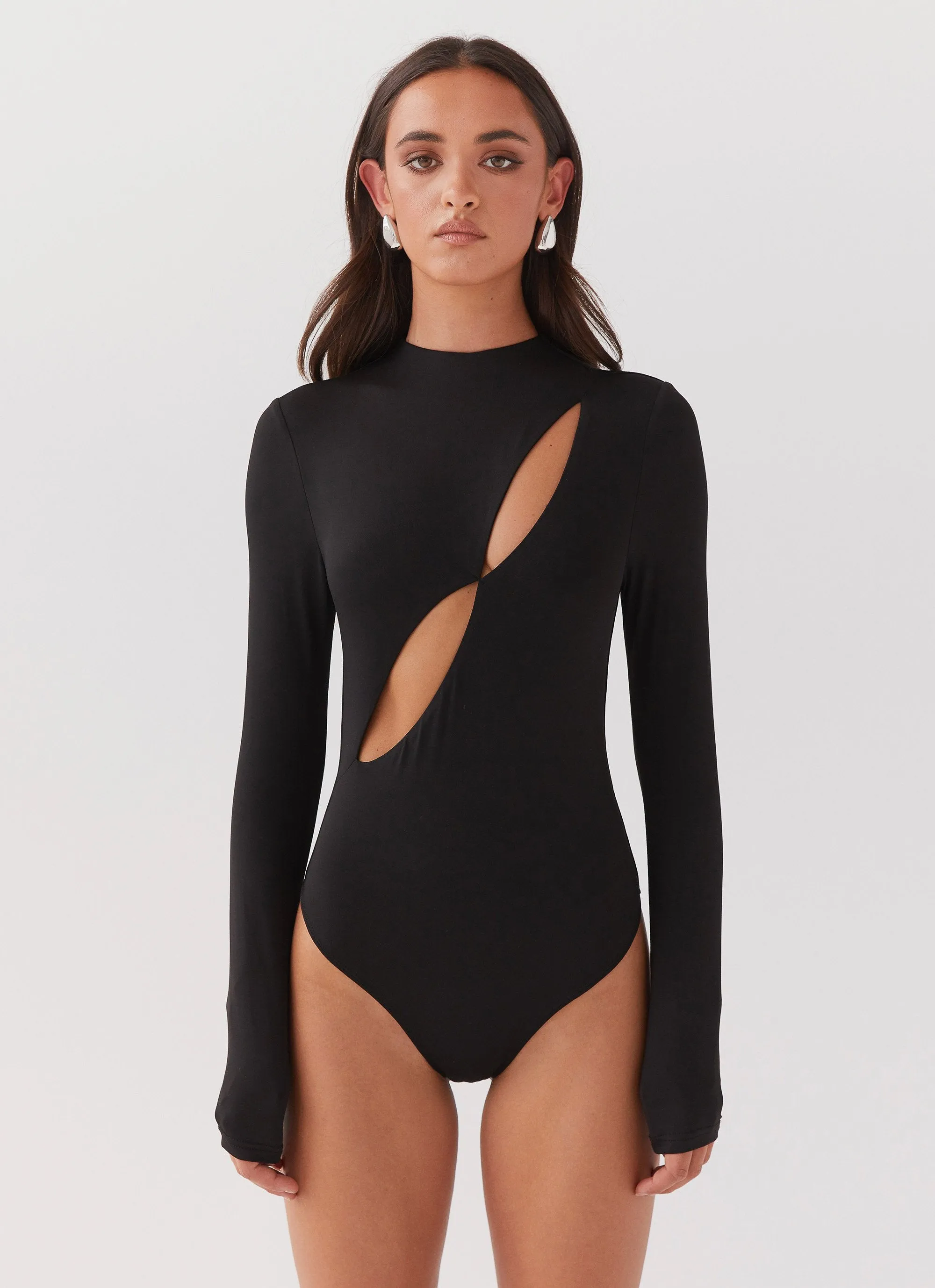 Zero Waste Production Label Special Affair Long Sleeve Bodysuit - Black