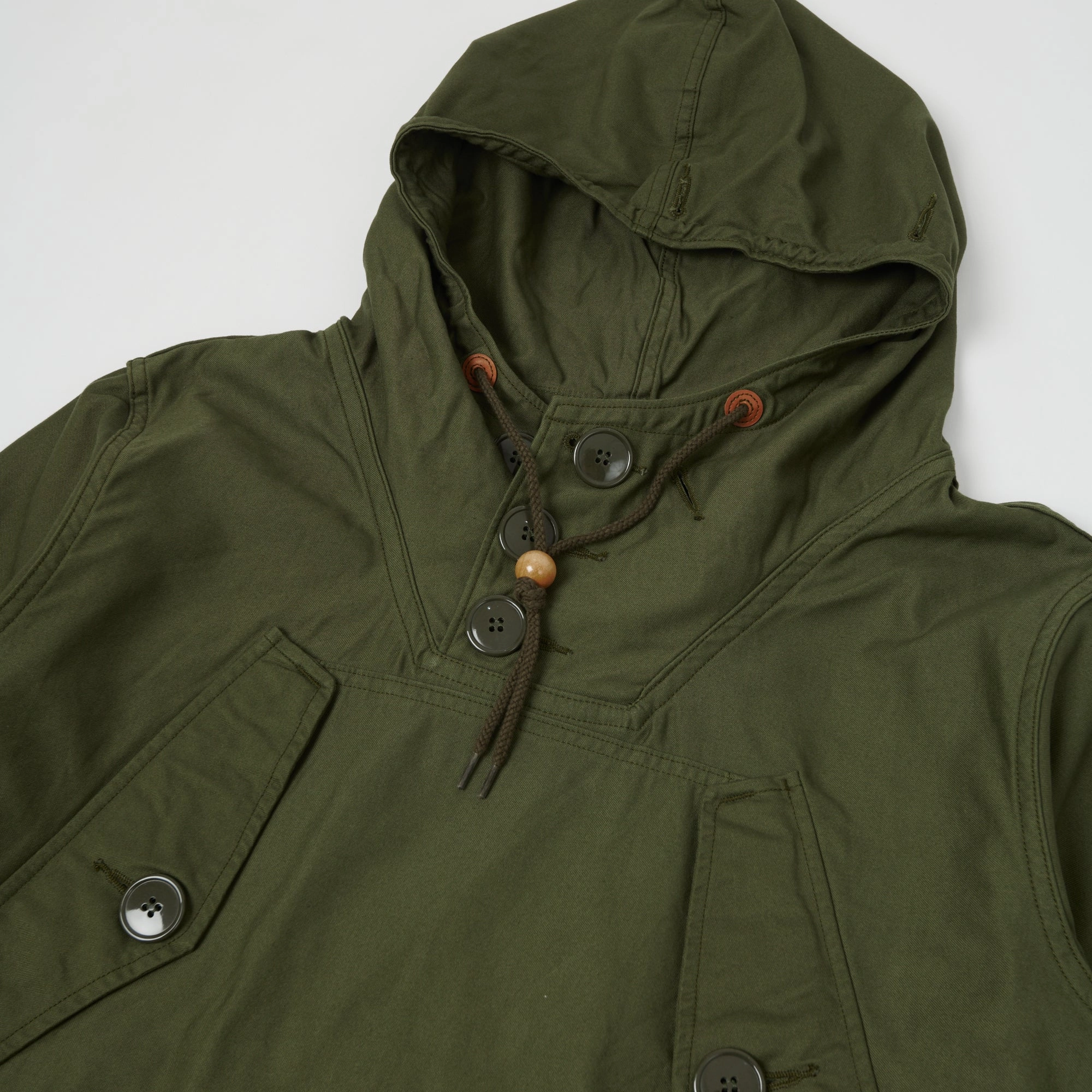 Down Filled Spellbound Canvas Smock Jacket - Army Green
