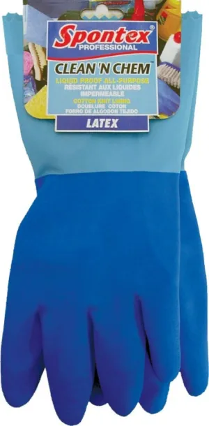 Spontex 74043 Protective Gloves, XL, Latex, Blue :PR: QUANTITY: 1