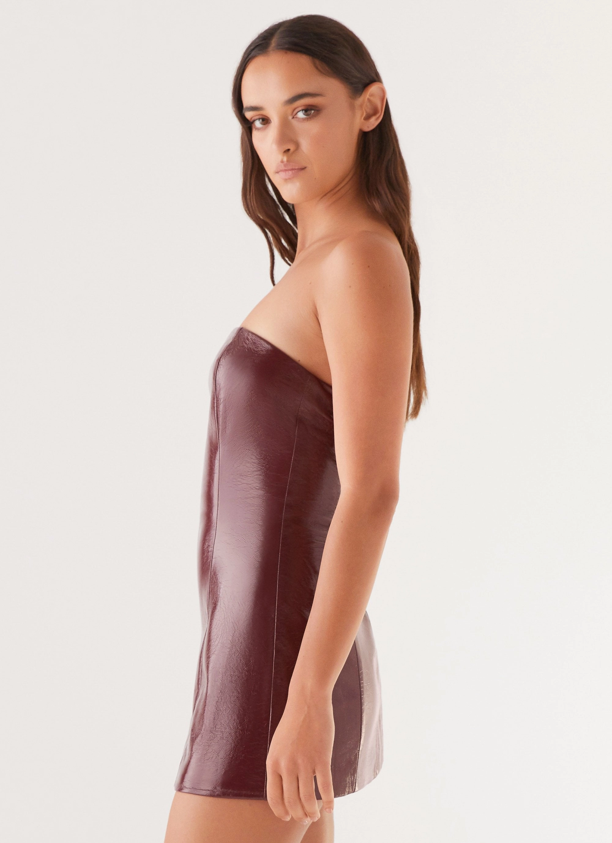 and Effortless fit dress. Casual Layers Big Shot Strapless Mini Dress - Merlot