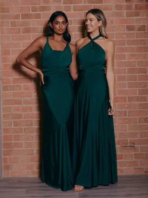 Multi-way Slinky Maxi Dress / Emerald Gentle Fit Modern Staple