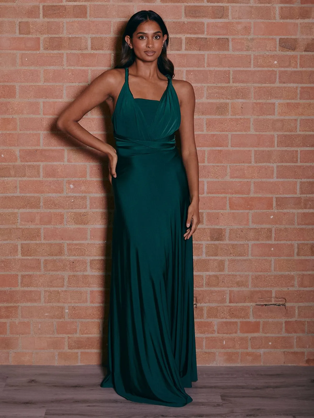 Night wear Fashionable Fit Multi-way Slinky Maxi Dress / Emerald