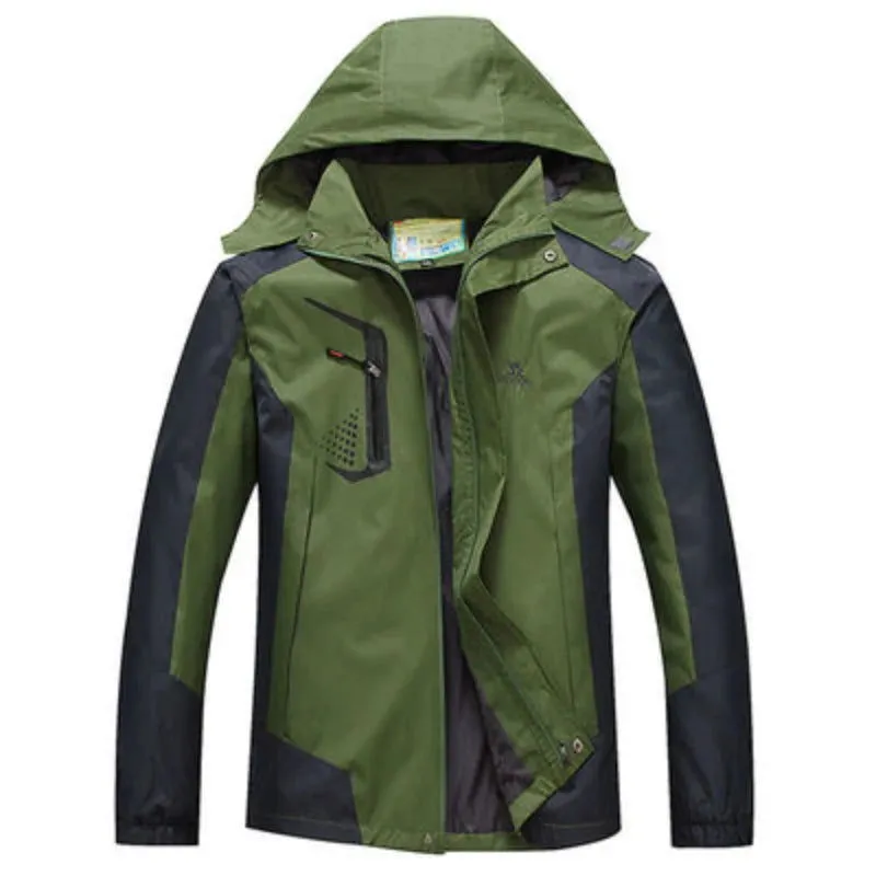 Spring and Autumn Men's Hiking Jakets Outdoors Couple Jacket Mountaineering Suit Windproof Waterproof Casual Loose Camping Coat