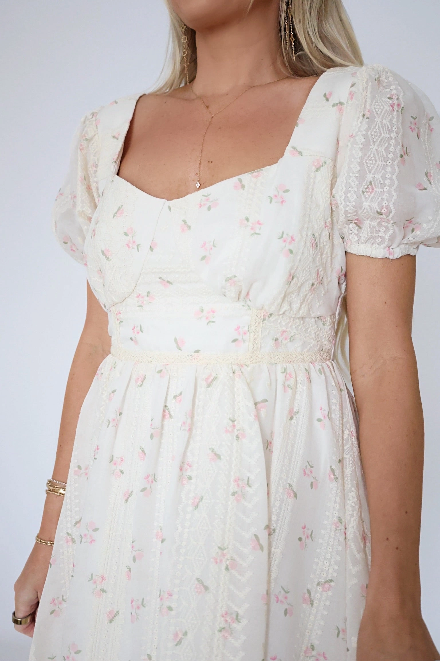 Spring Bloom Mini Dress (FINAL SALE) AllDay Comfort AdjustableNeckline