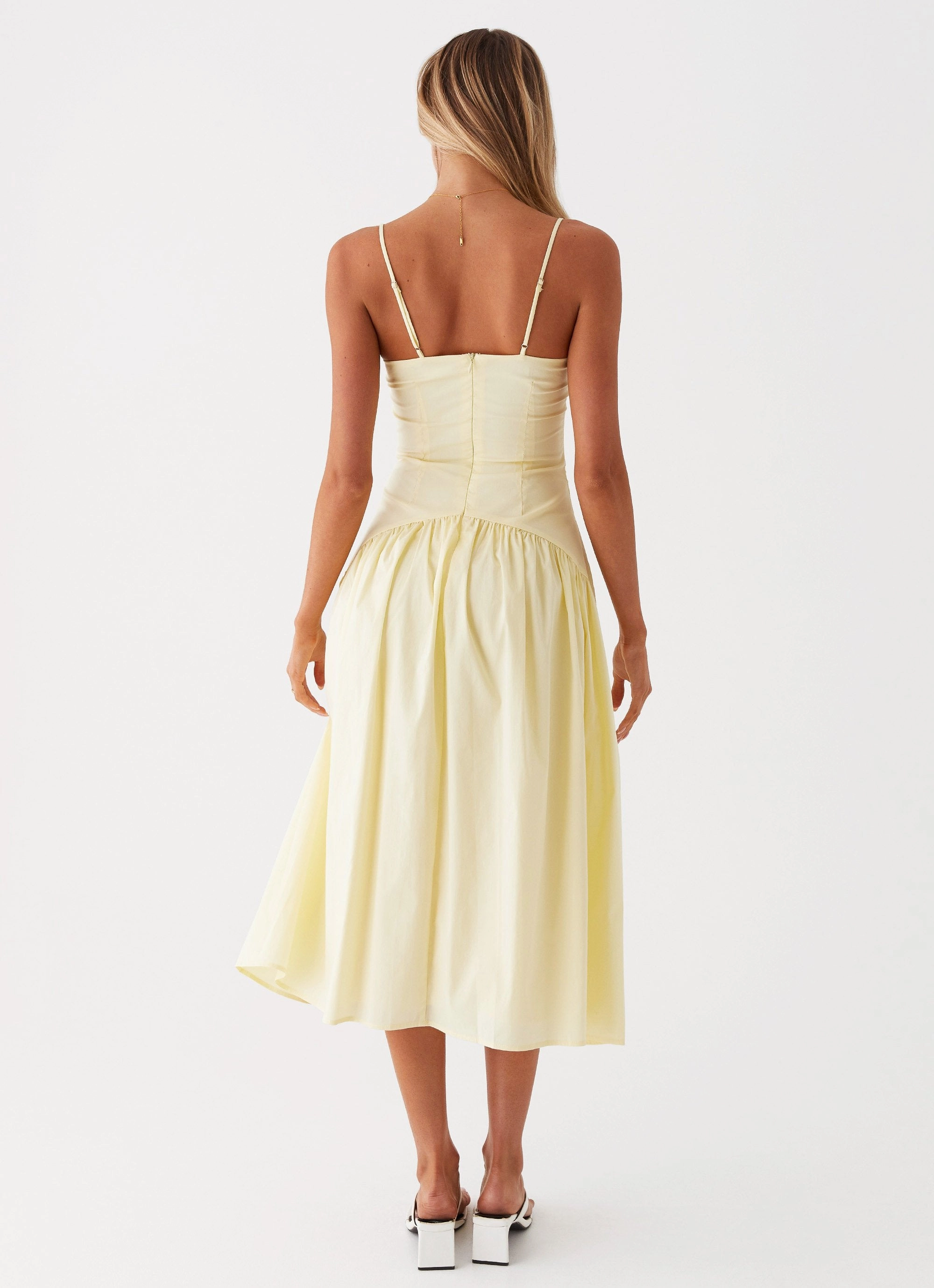 Timeless Line Yvette Corset Midi Dress - Yellow