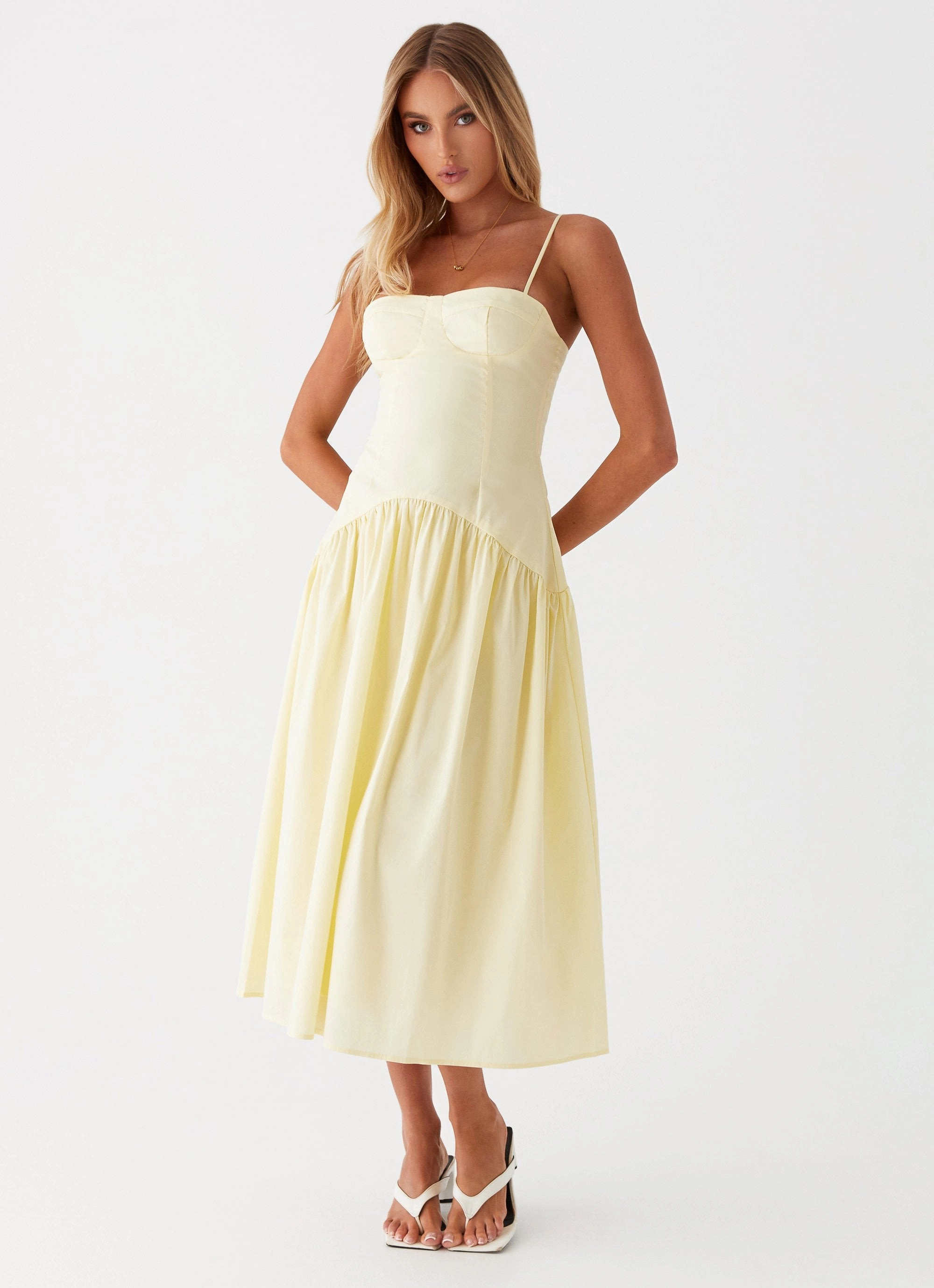 Relaxed Style Wear Yvette Corset Midi Dress - Yellow