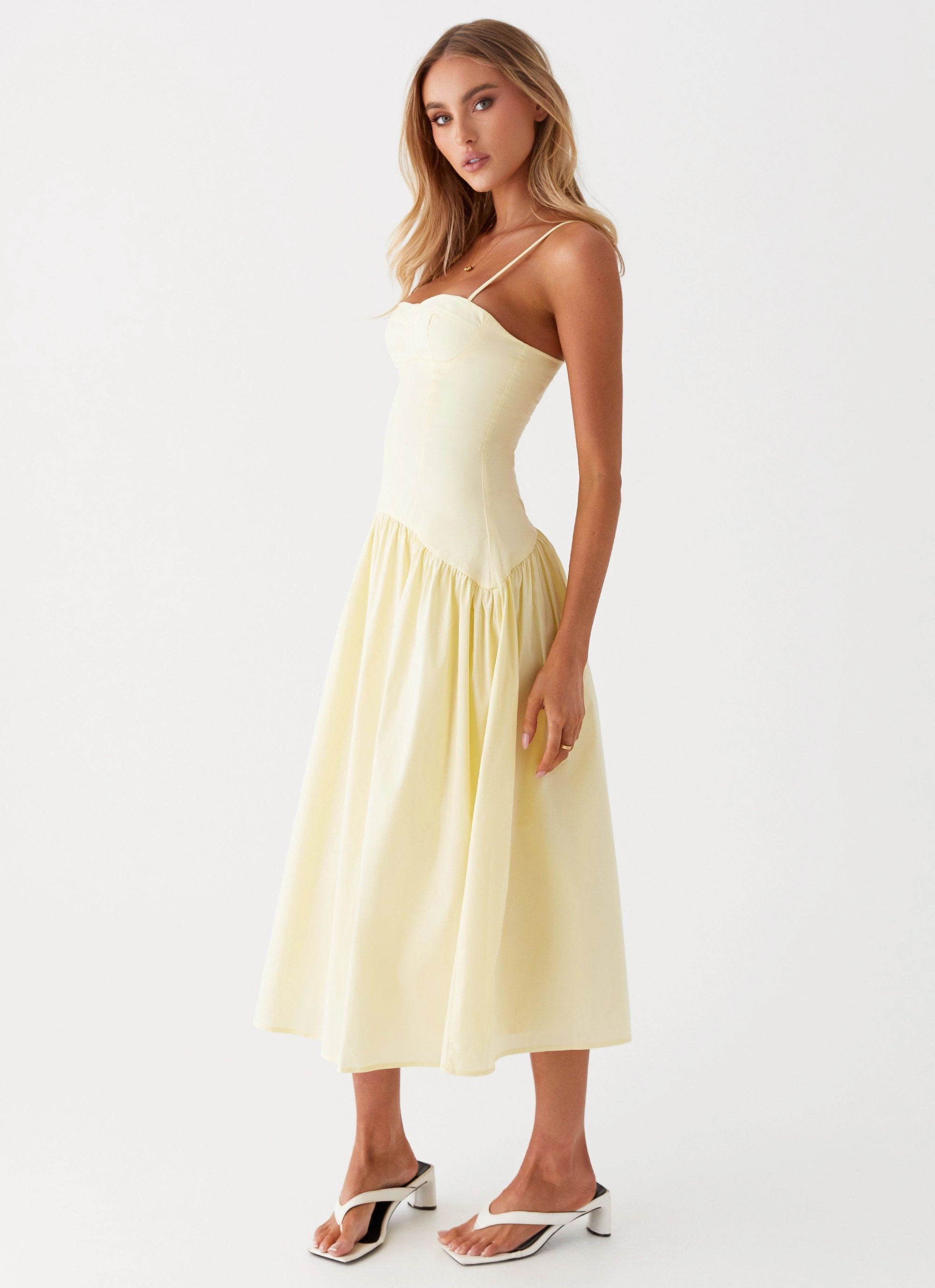 Yvette Corset Midi Dress - Yellow All-Day Comfort Wear Sporty Comfort