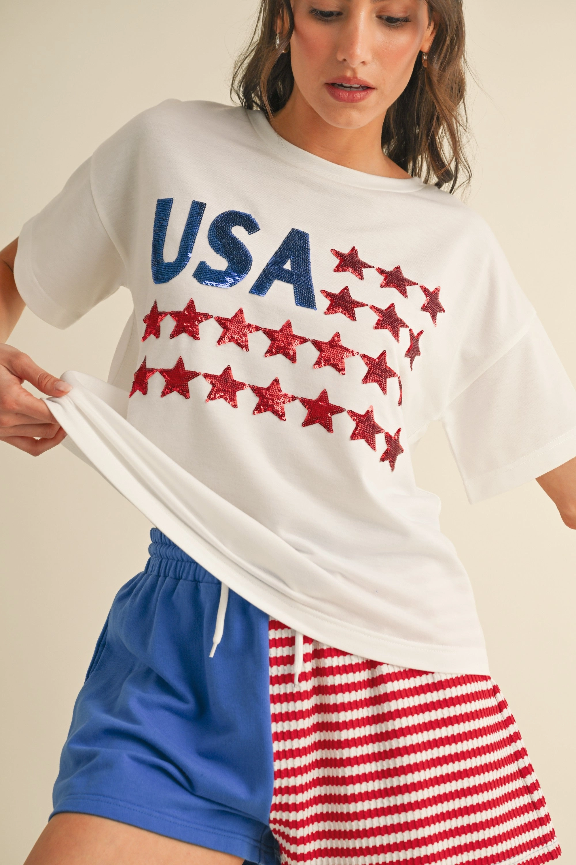 Star Spangled Tee(FINAL SALE) Stretch Waistband Design